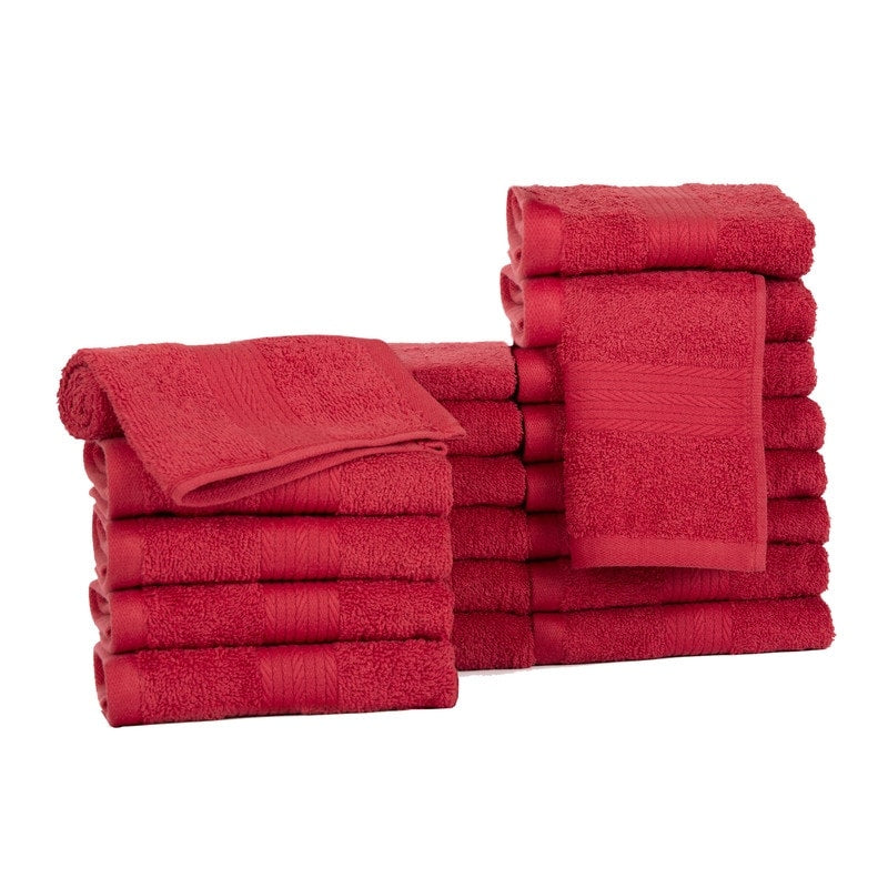 Pure Cotton 600GSM Face Cloths 12X12 Inch by Ample Decor - 20 Pcs