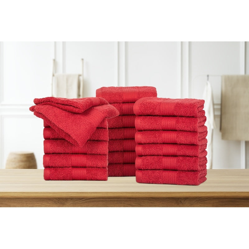 Pure Cotton 600GSM Face Cloths 12X12 Inch by Ample Decor - 20 Pcs