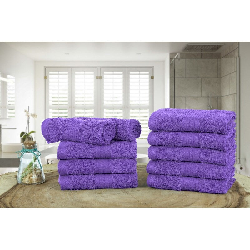 Luxurious Cotton 600GSM Soft Wash Cloths 12X12 Inch by Ample Decor - 10 Pcs