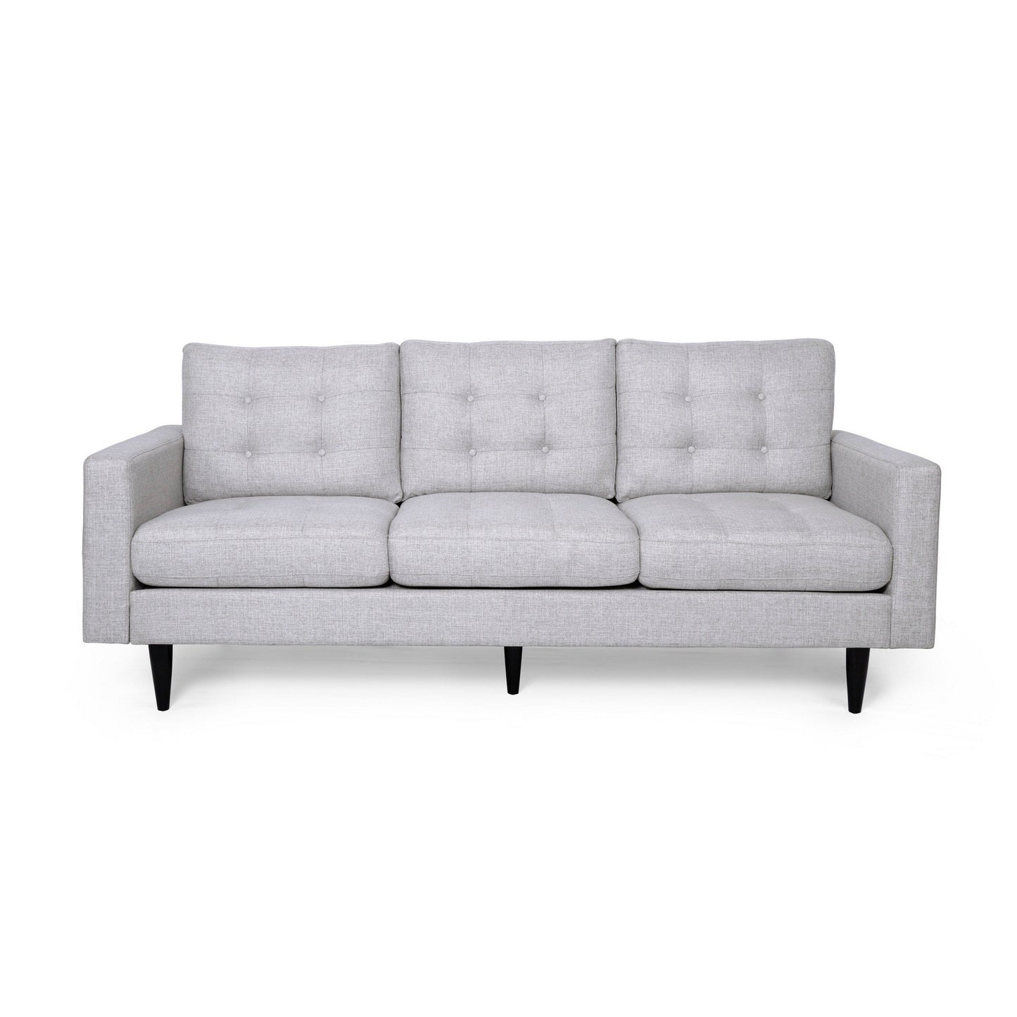 Canapé Apex, 3 places, 83 pouces, capitonné moderne, tissu beige