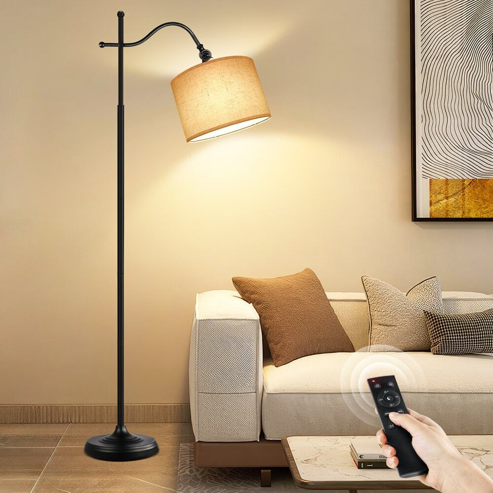 Arc Floor Lamp with Remote, 67 Retro Standing Lamp with 4 Color Temperatures, Metal Tall Lamps for Living Room Bedroom - N/A