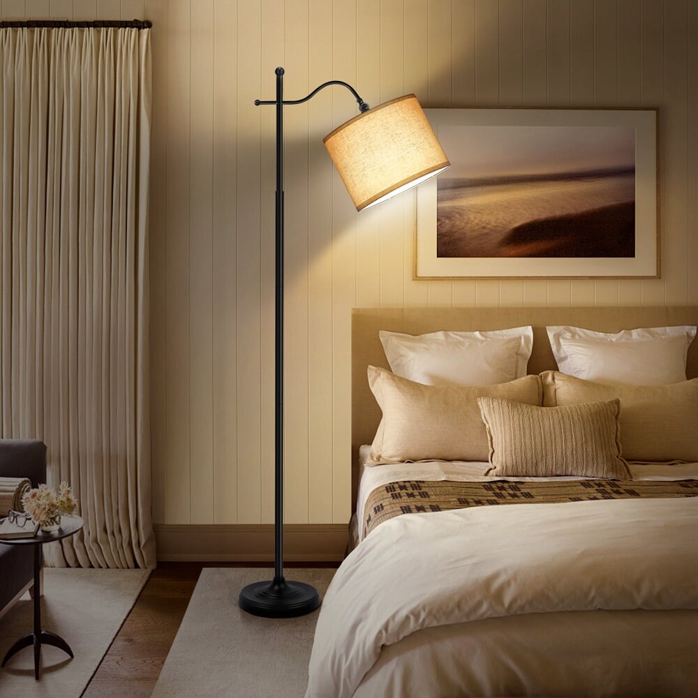 Arc Floor Lamp with Remote, 67 Retro Standing Lamp with 4 Color Temperatures, Metal Tall Lamps for Living Room Bedroom - N/A