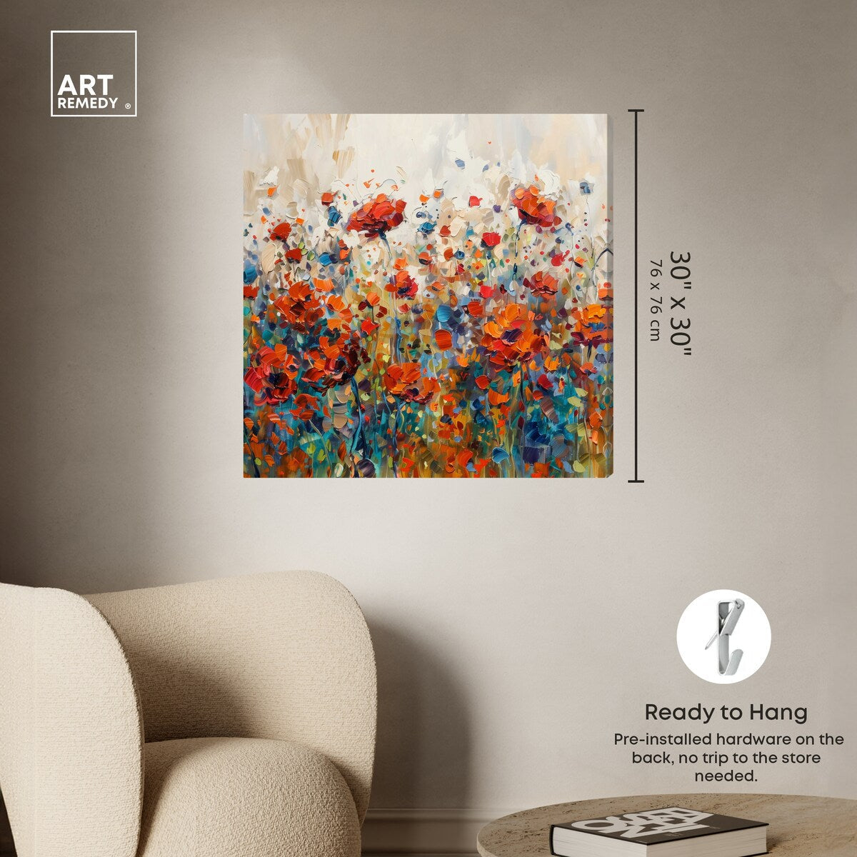Art Remedy Beautiful Garden Bloom Gallery Wrapped Impressionism 1 Piece Canvas Wall Art