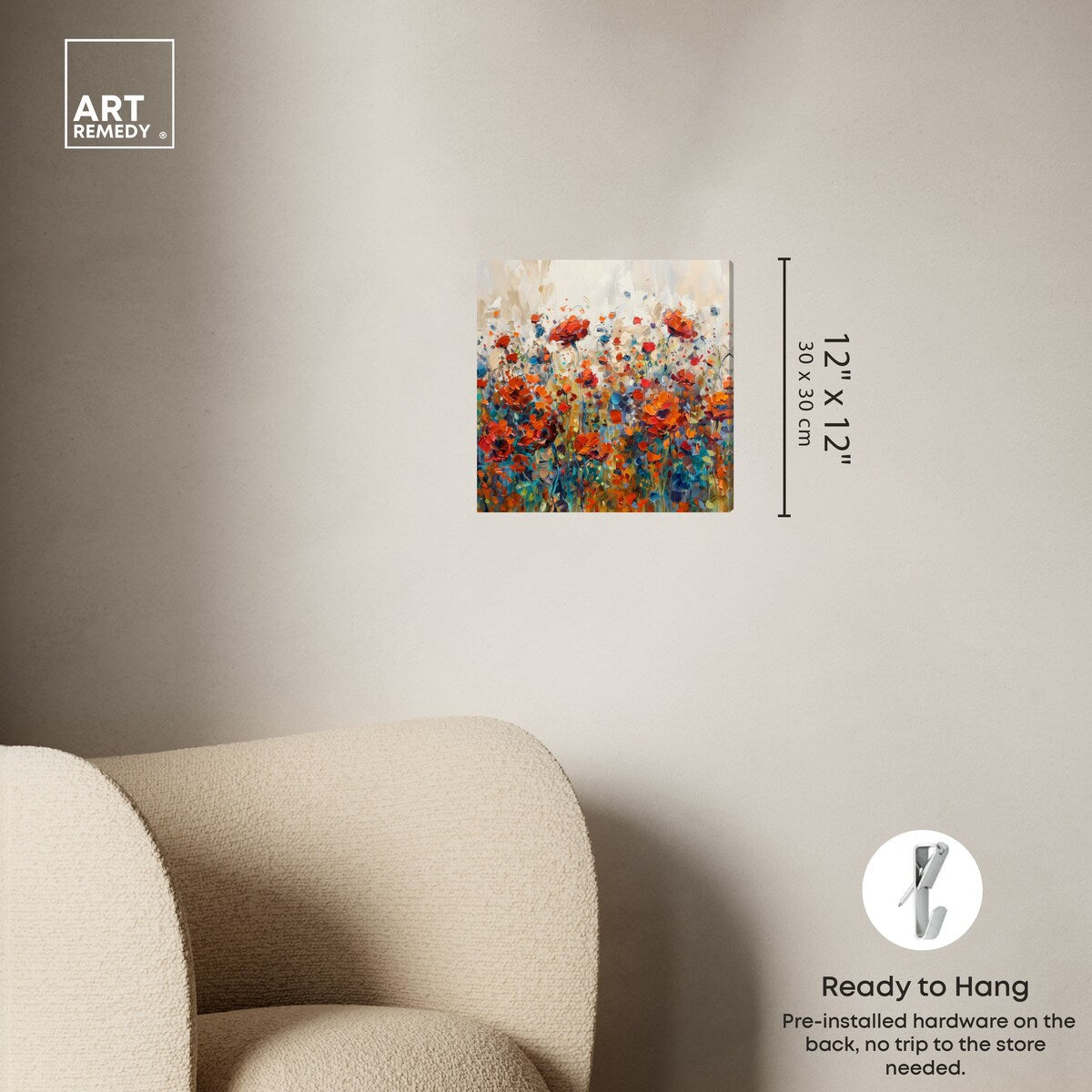 Art Remedy Beautiful Garden Bloom Gallery Wrapped Impressionism 1 Piece Canvas Wall Art