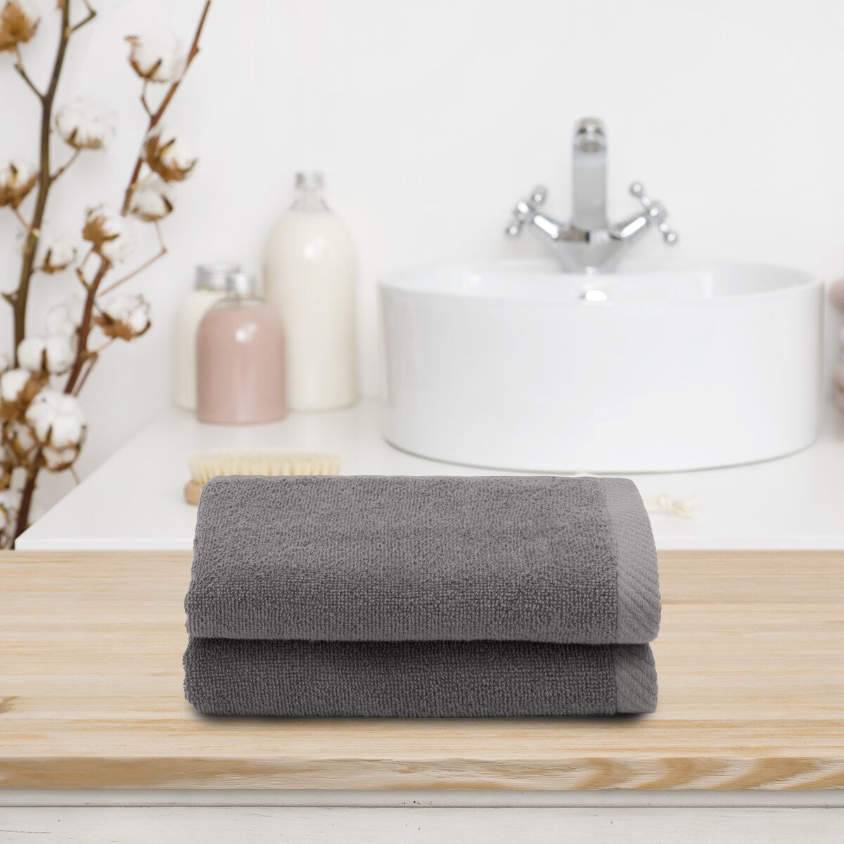 Authentic Hotel and Spa 100% Turkish Cotton Ediree Fingertip Towels - Set of 2