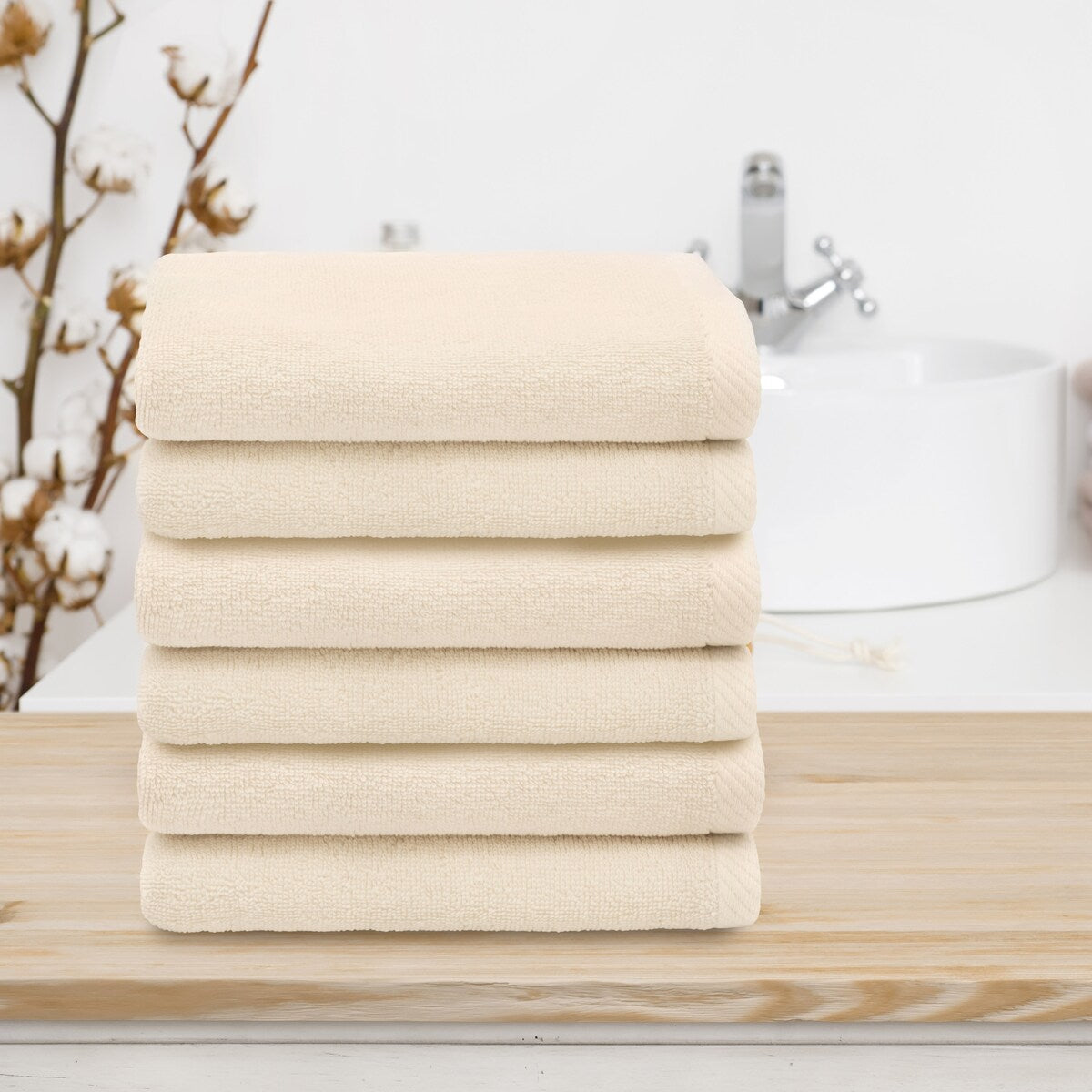Authentic Hotel and Spa 100% Turkish Cotton Ediree Fingertip Towels - Set of 6