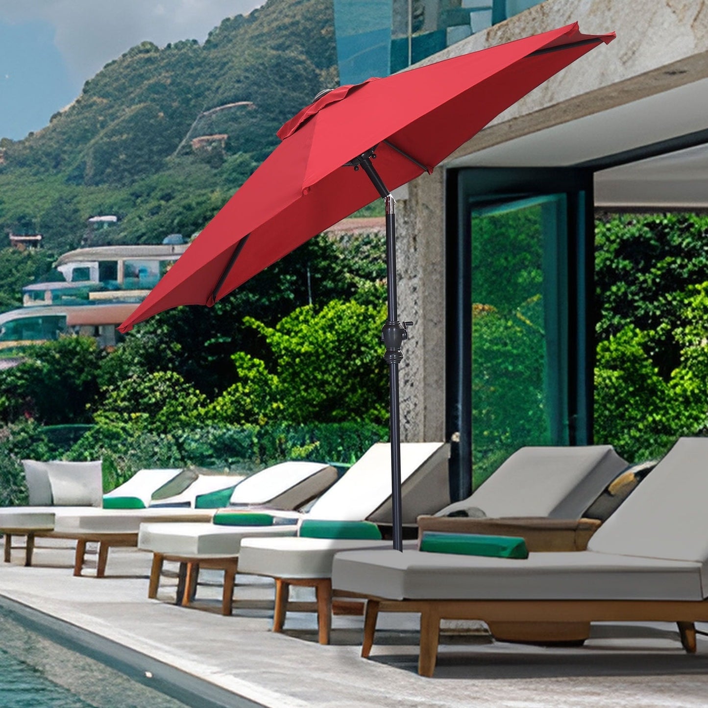 Autlaycil 7.5FT Patio Umbrella with Tilt and Crank