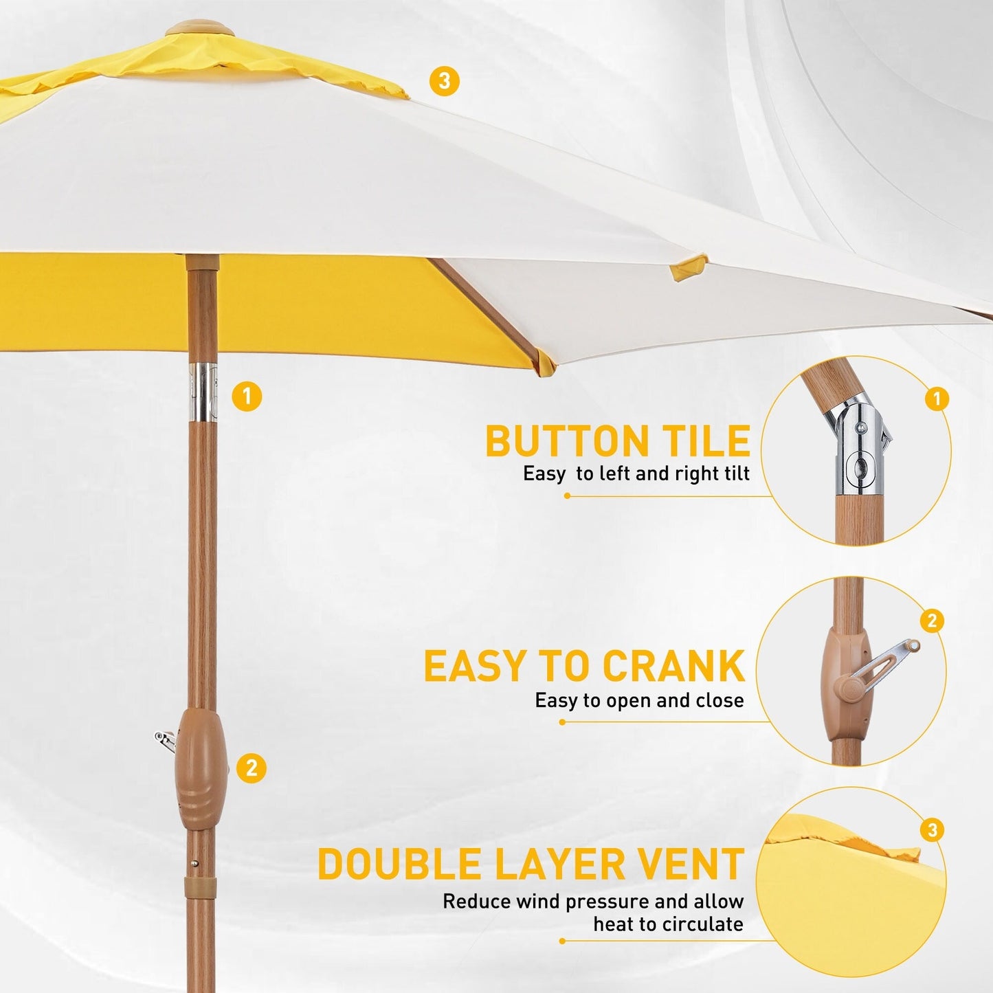 Autlaycil 7.5FT Patio Umbrella with Tilt and Crank
