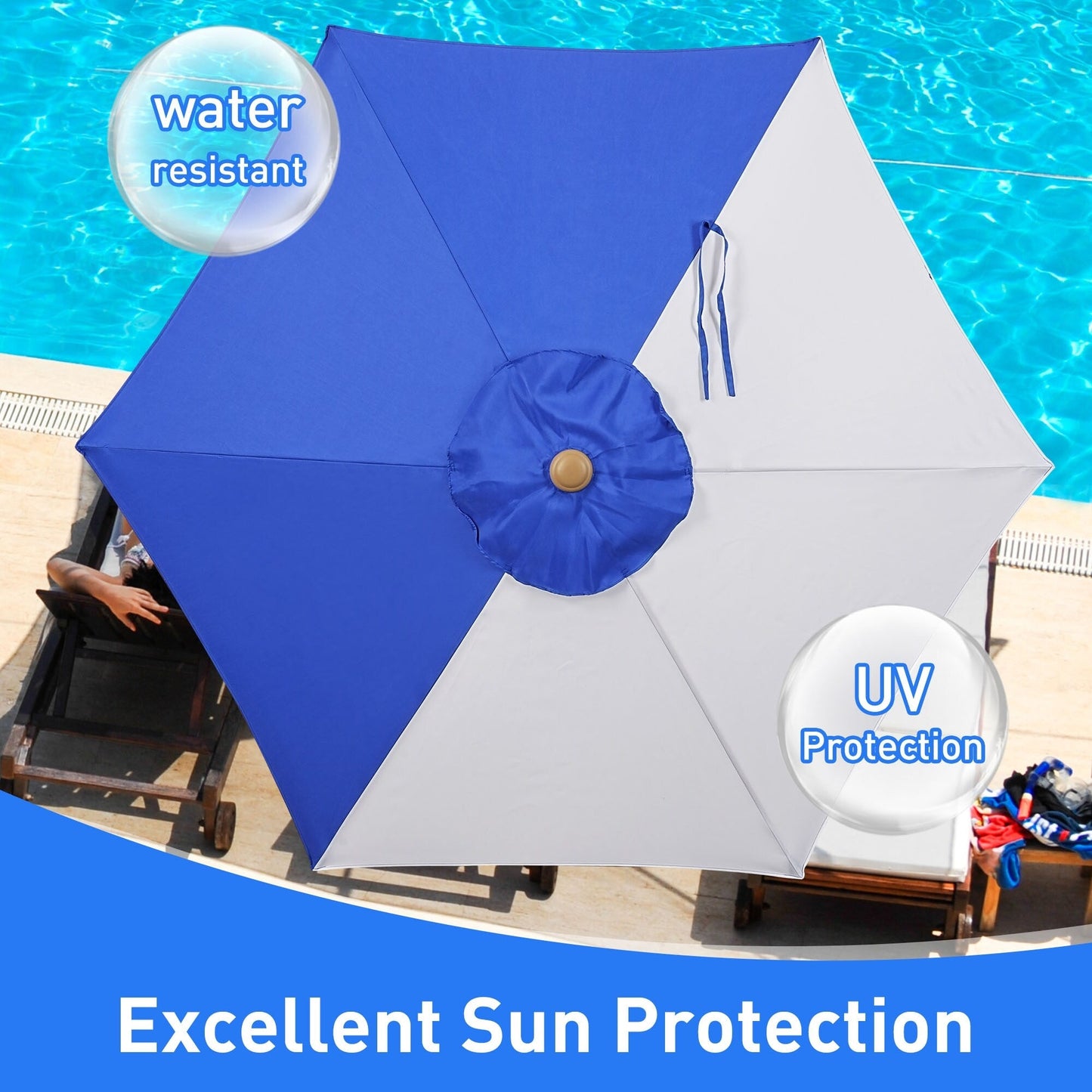Autlaycil 7.5FT Patio Umbrella with Tilt and Crank