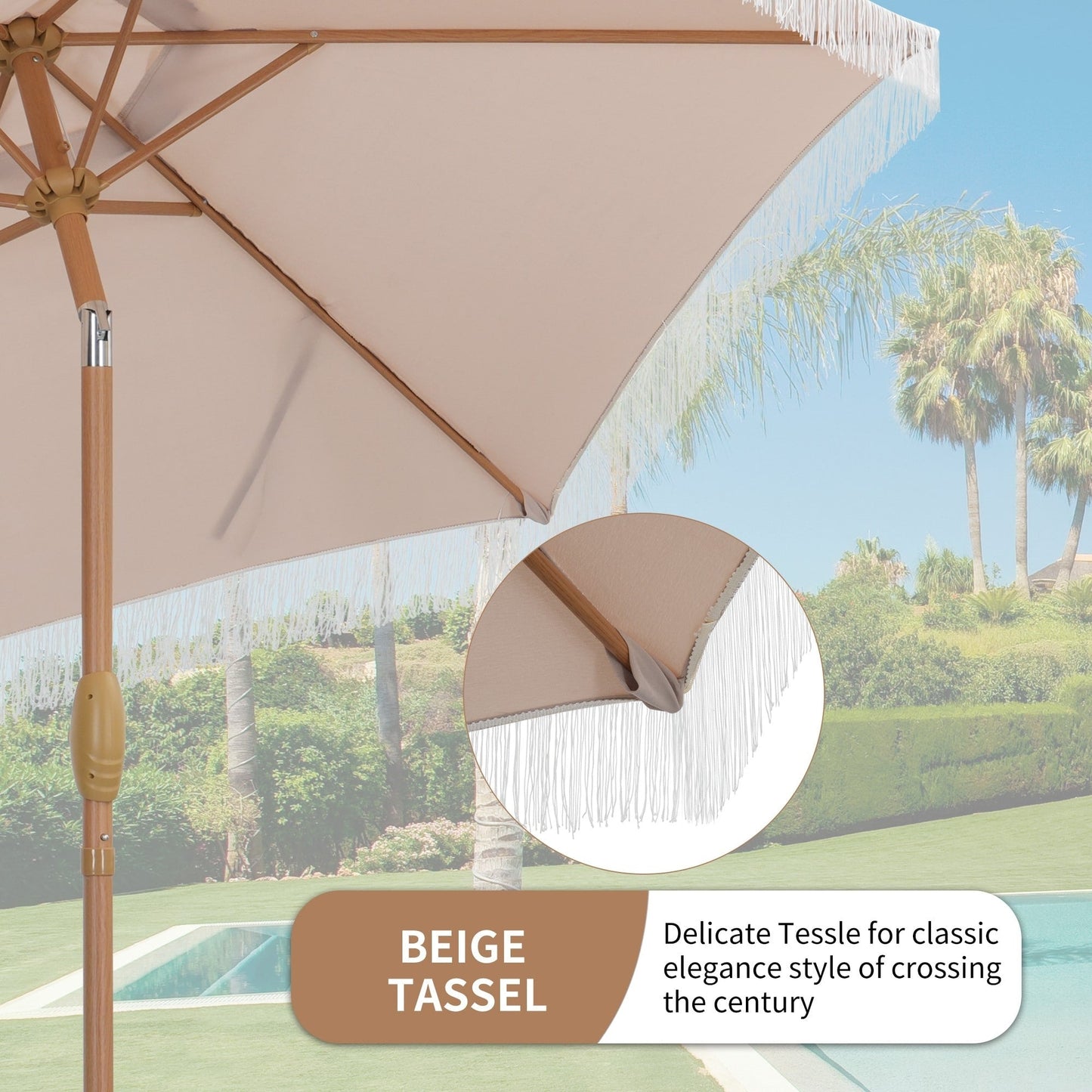 Autlaycil 7.5FT Patio Umbrella with Tilt and Crank