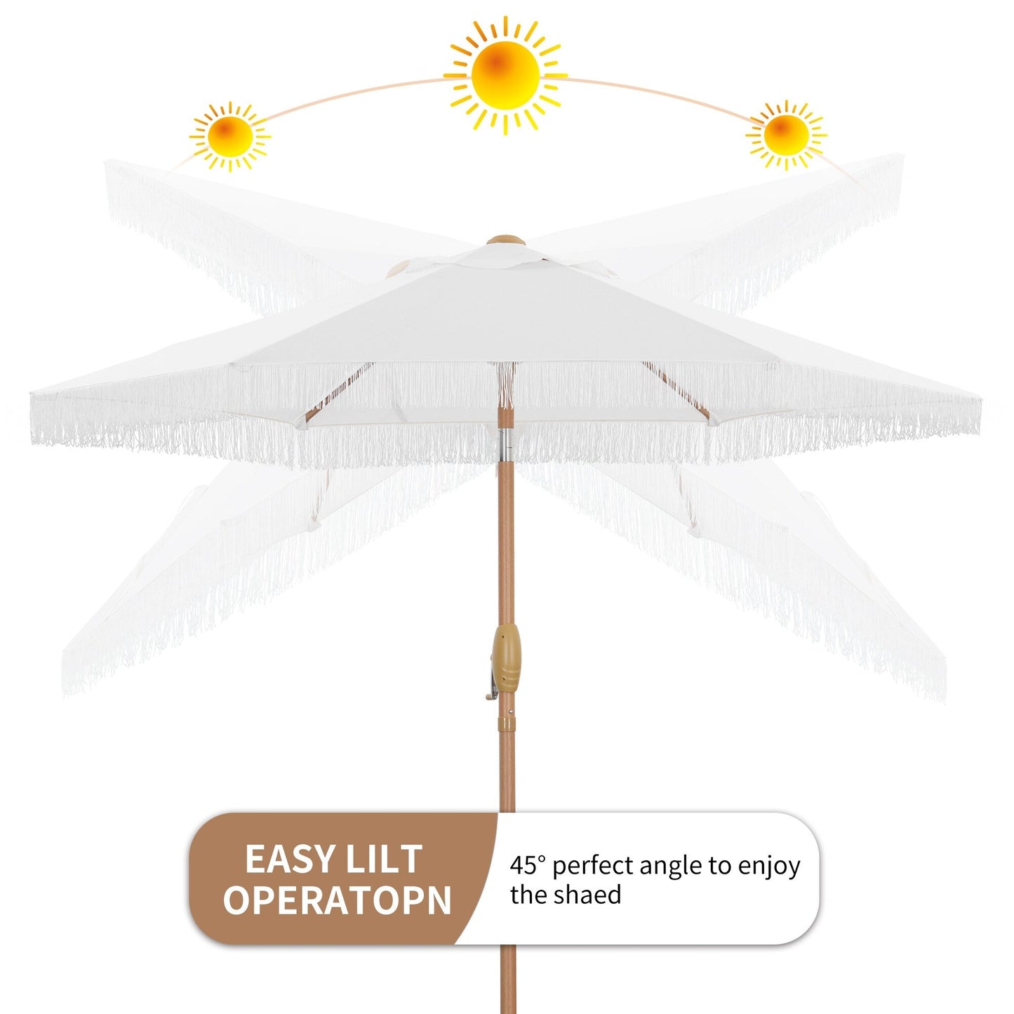 Autlaycil 7.5FT Patio Umbrella with Tilt and Crank