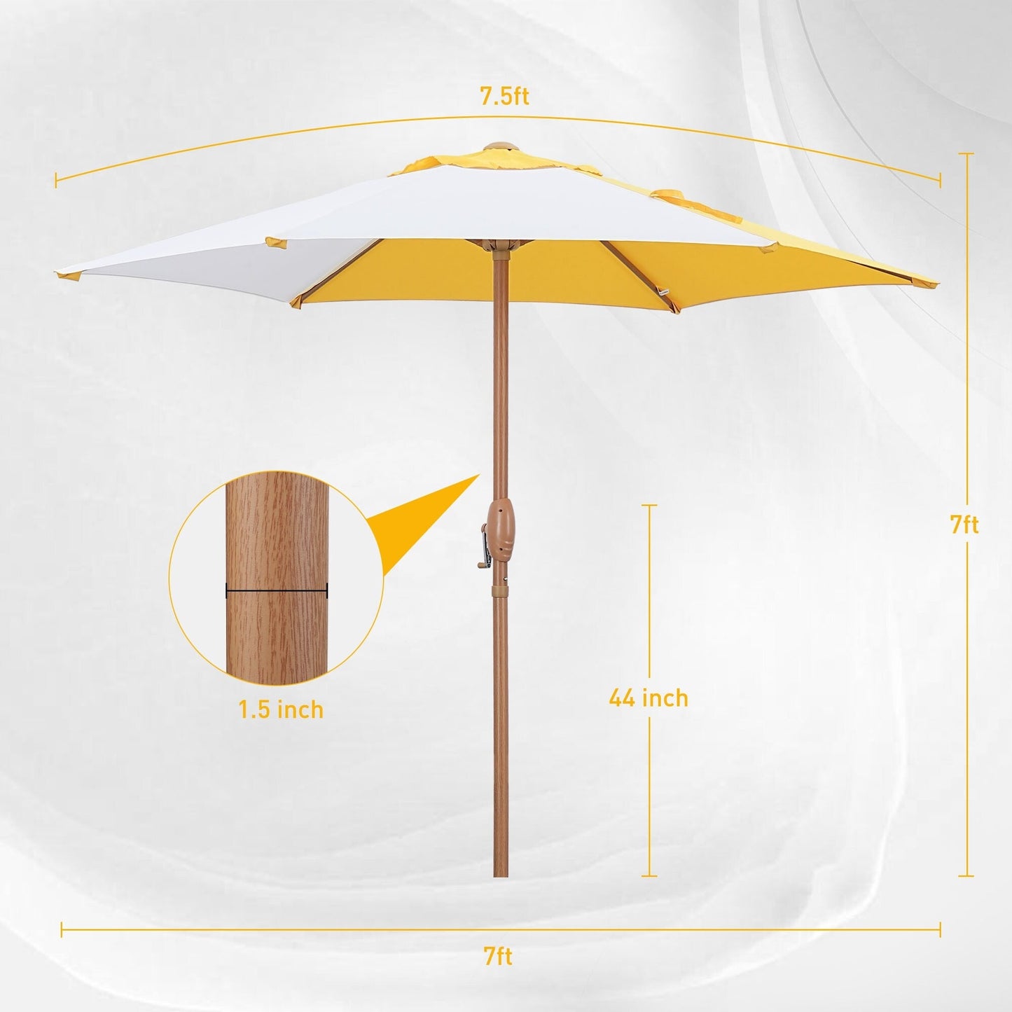 Autlaycil 7.5FT Patio Umbrella with Tilt and Crank
