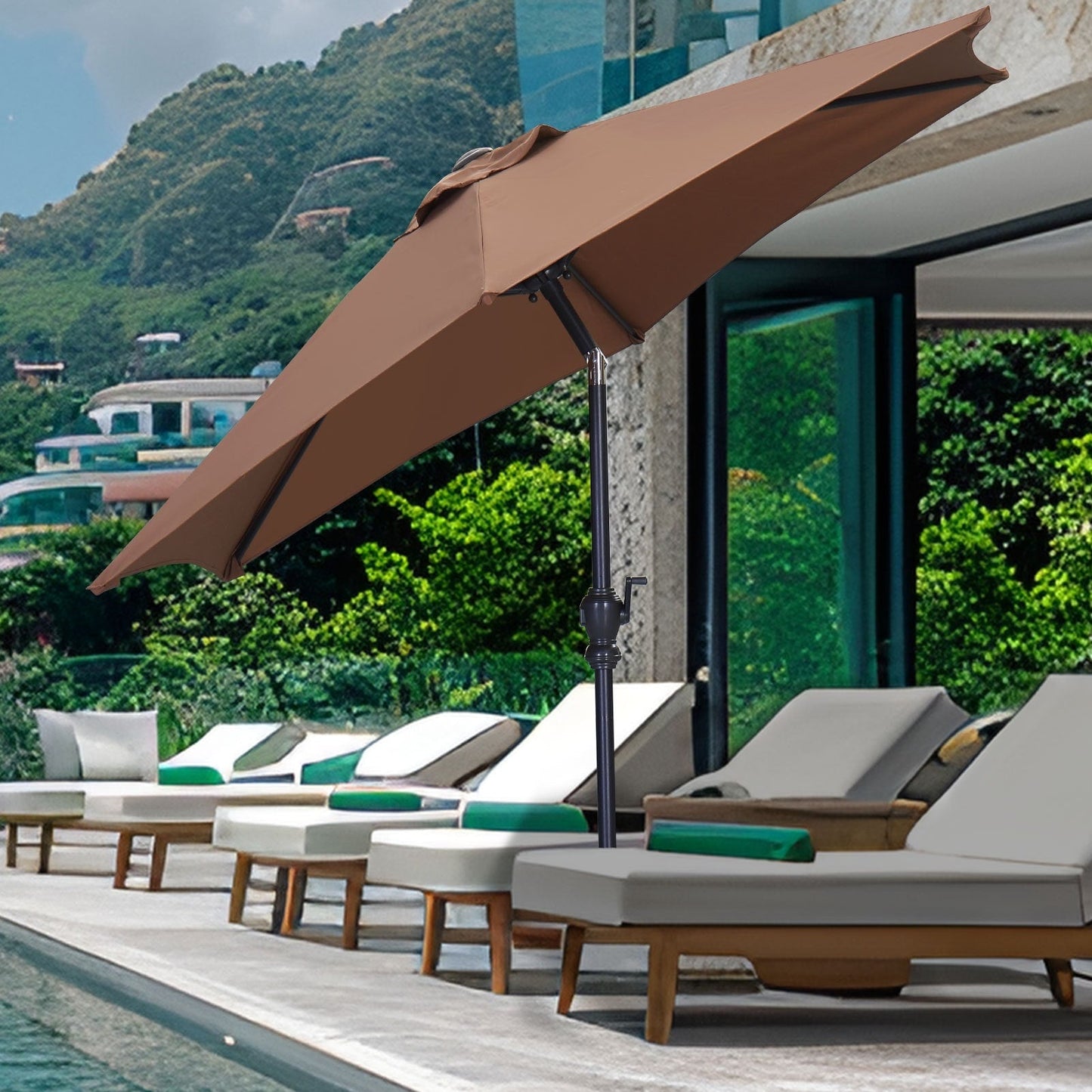Autlaycil 7.5FT Patio Umbrella with Tilt and Crank