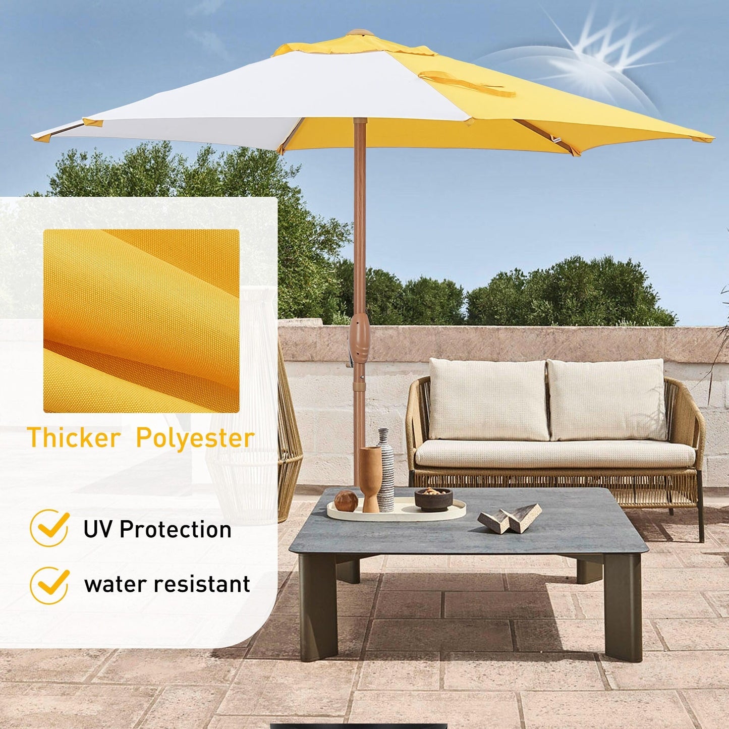 Autlaycil 7.5FT Patio Umbrella with Tilt and Crank