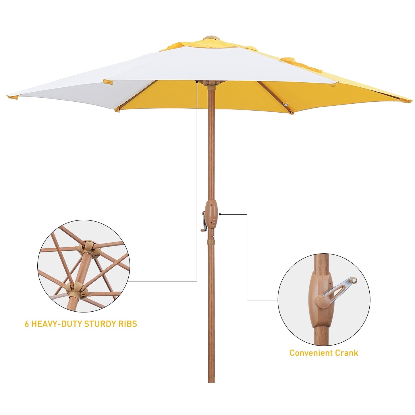 Autlaycil 7.5FT Patio Umbrella with Tilt and Crank