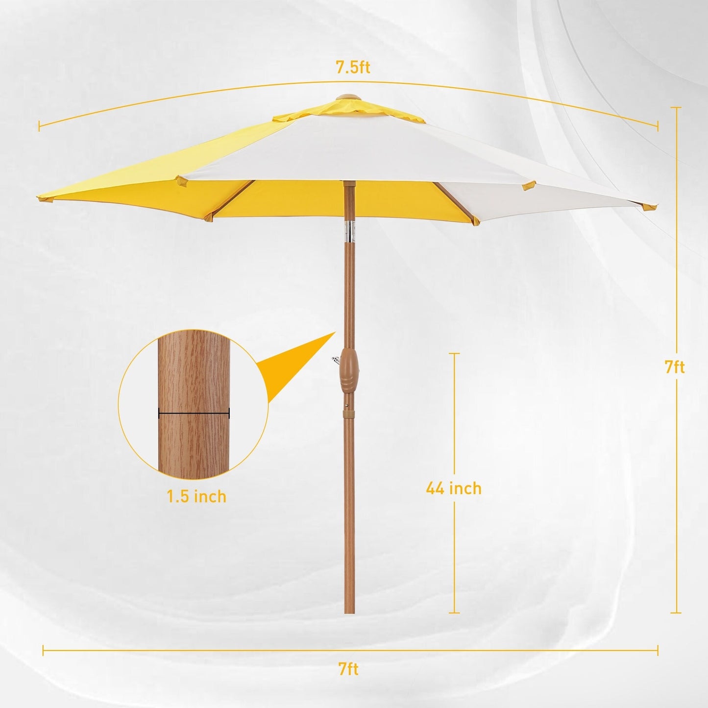 Autlaycil 7.5FT Patio Umbrella with Tilt and Crank