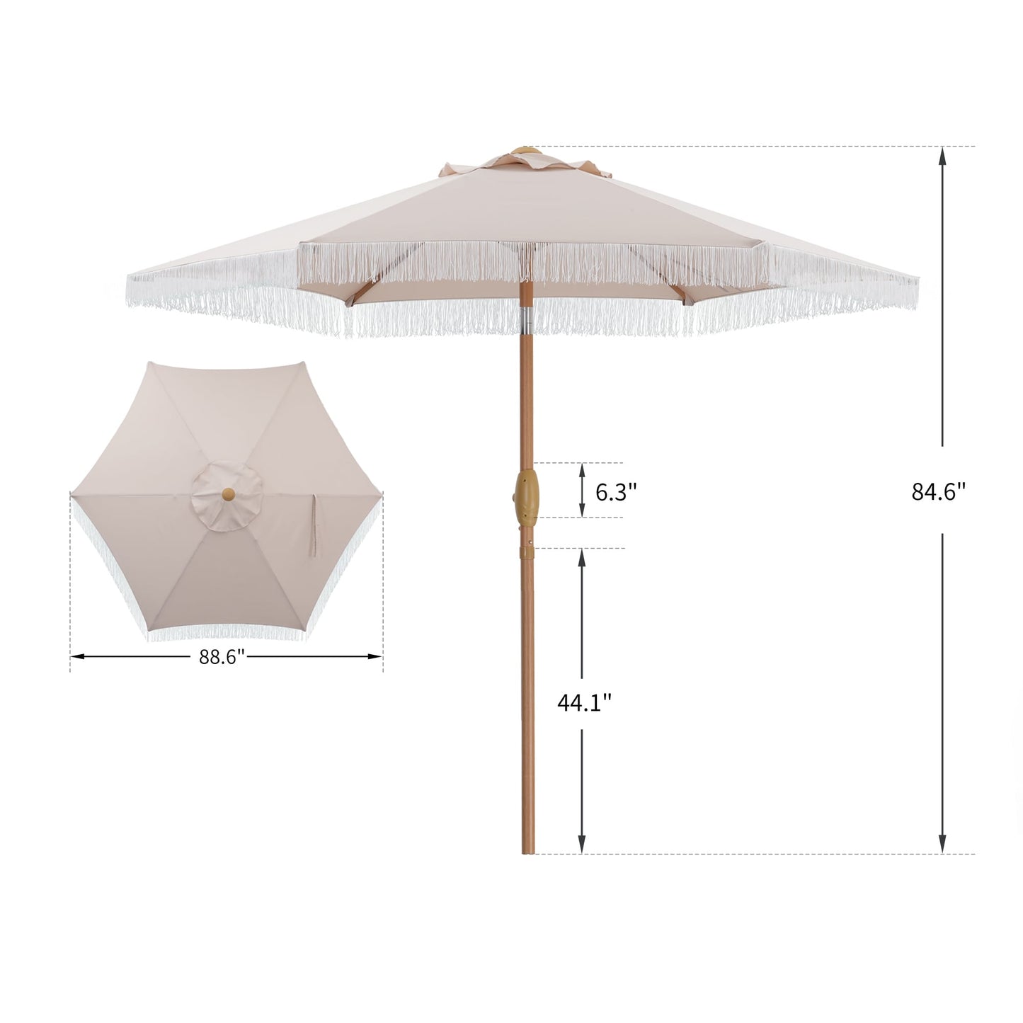 Autlaycil 7.5FT Patio Umbrella with Tilt and Crank