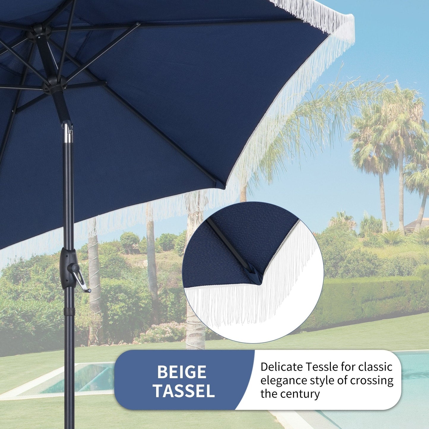 Autlaycil 7.5FT Patio Umbrella with Tilt and Crank
