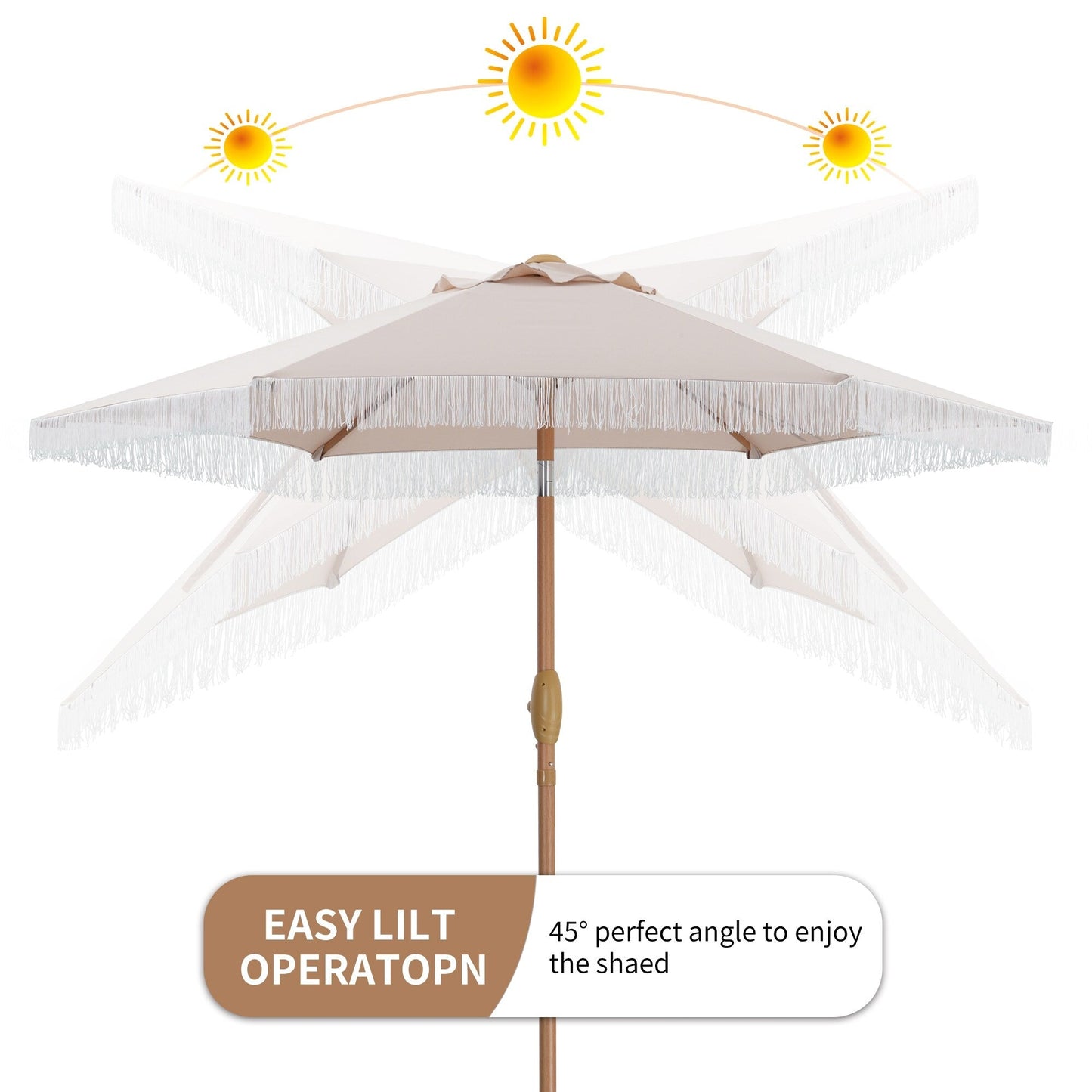 Autlaycil 7.5FT Patio Umbrella with Tilt and Crank