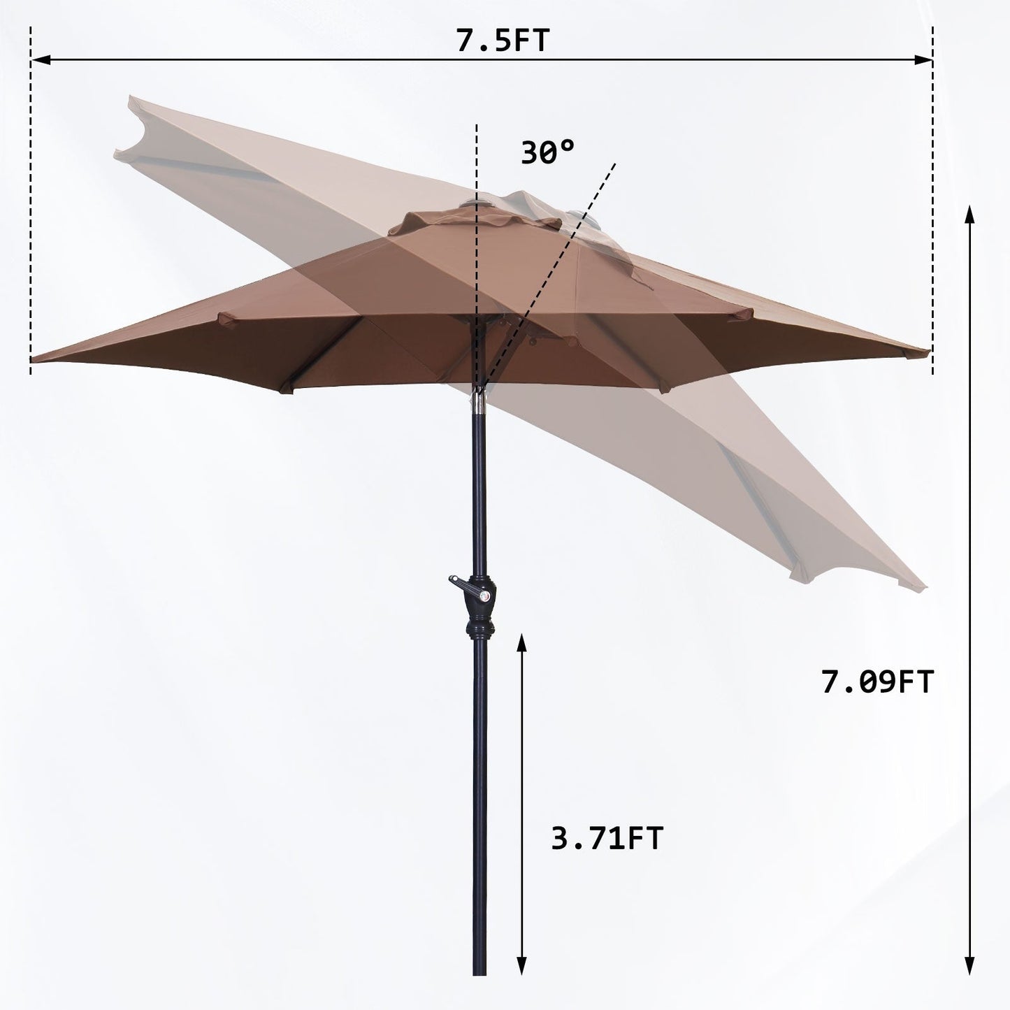 Autlaycil 7.5FT Patio Umbrella with Tilt and Crank