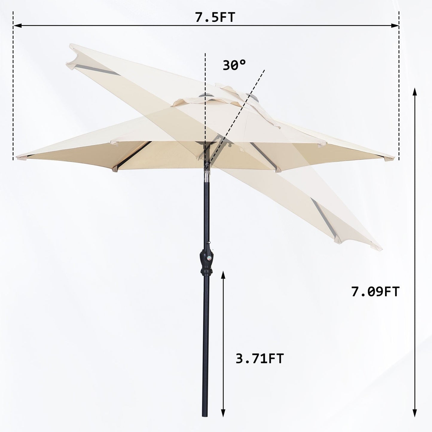 Autlaycil 7.5FT Patio Umbrella with Tilt and Crank