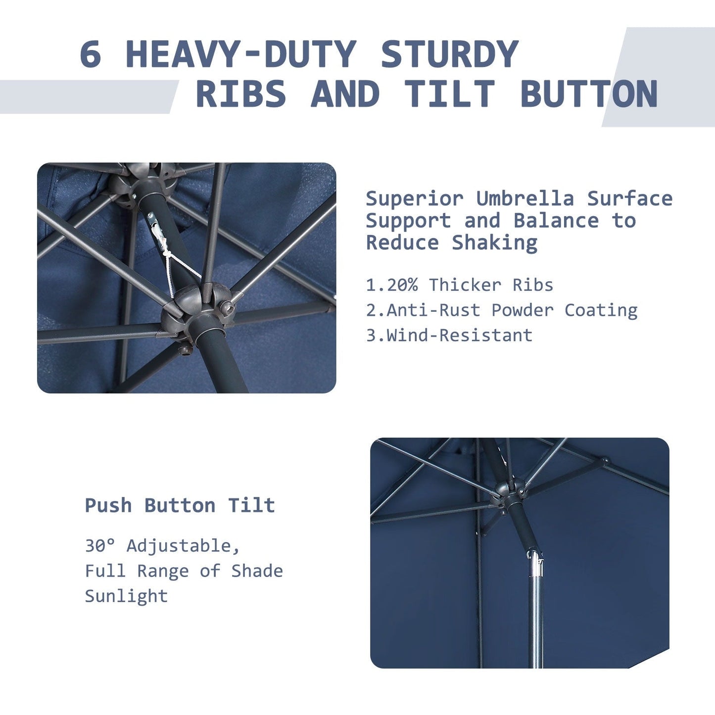 Autlaycil 7.5FT Patio Umbrella with Tilt and Crank