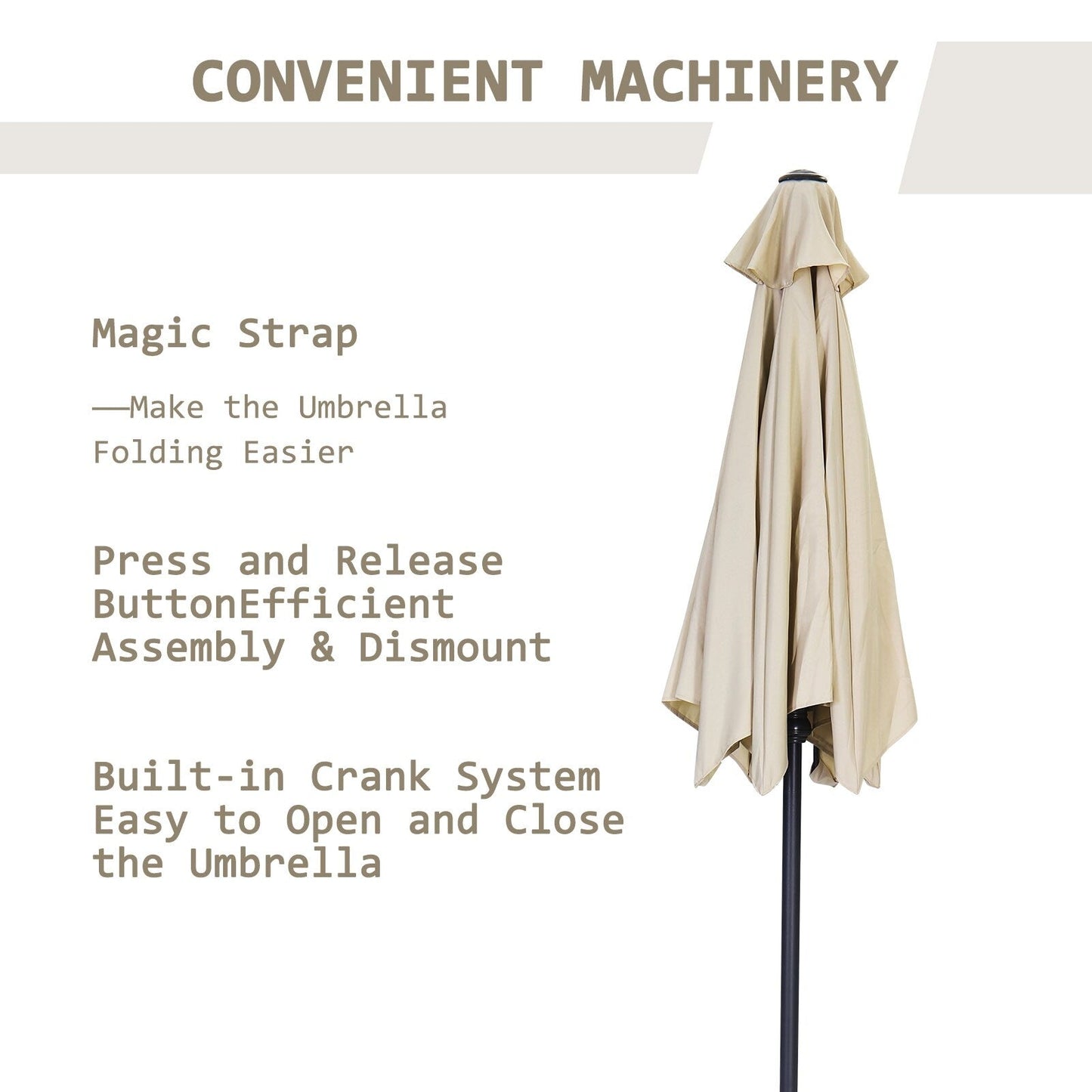 Autlaycil 7.5FT Patio Umbrella with Tilt and Crank