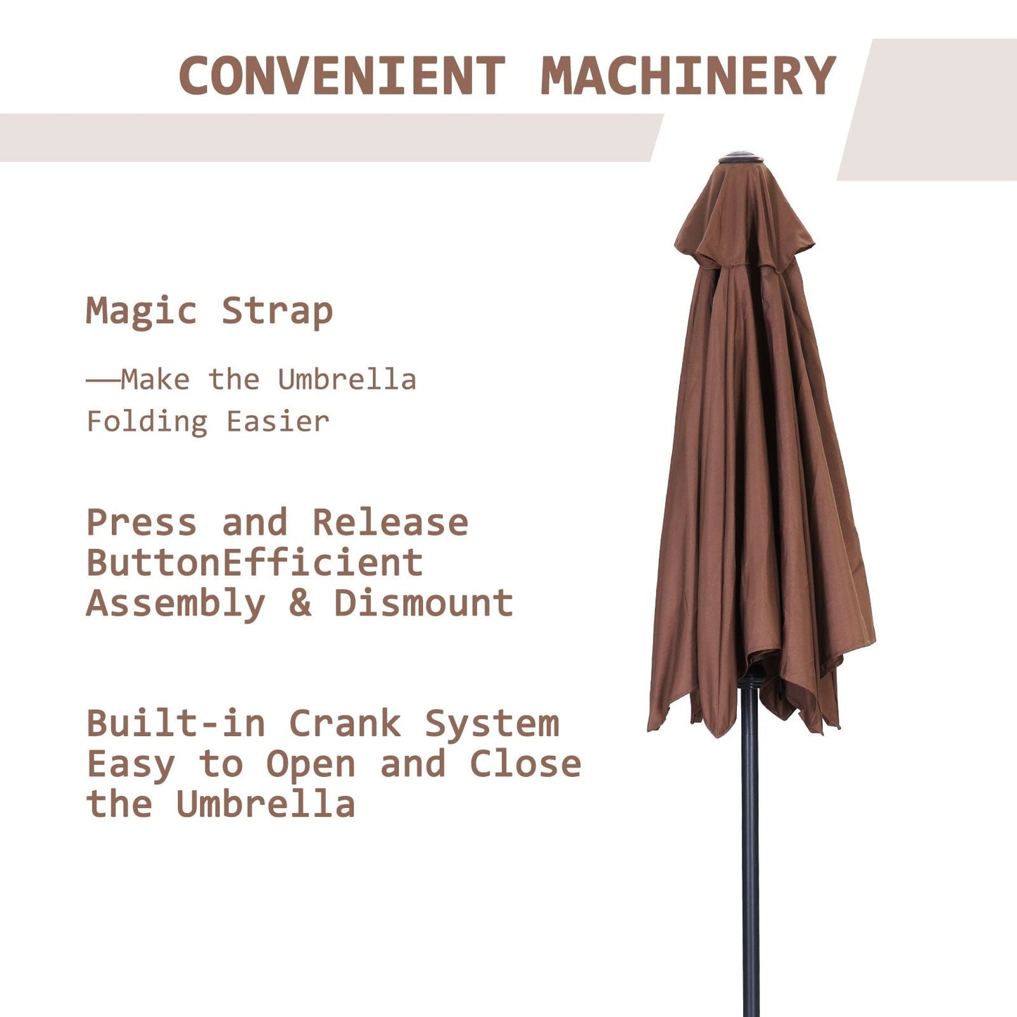 Autlaycil 7.5FT Patio Umbrella with Tilt and Crank