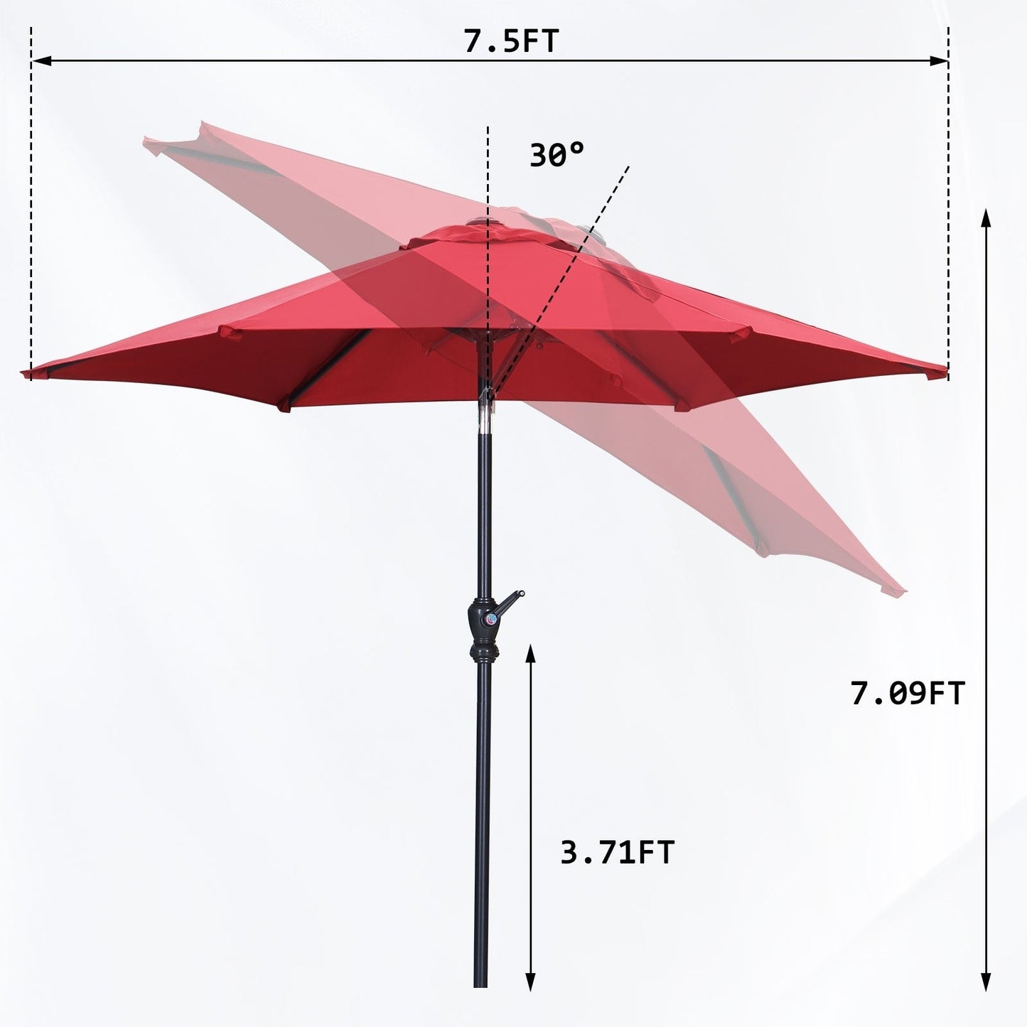 Autlaycil 7.5FT Patio Umbrella with Tilt and Crank