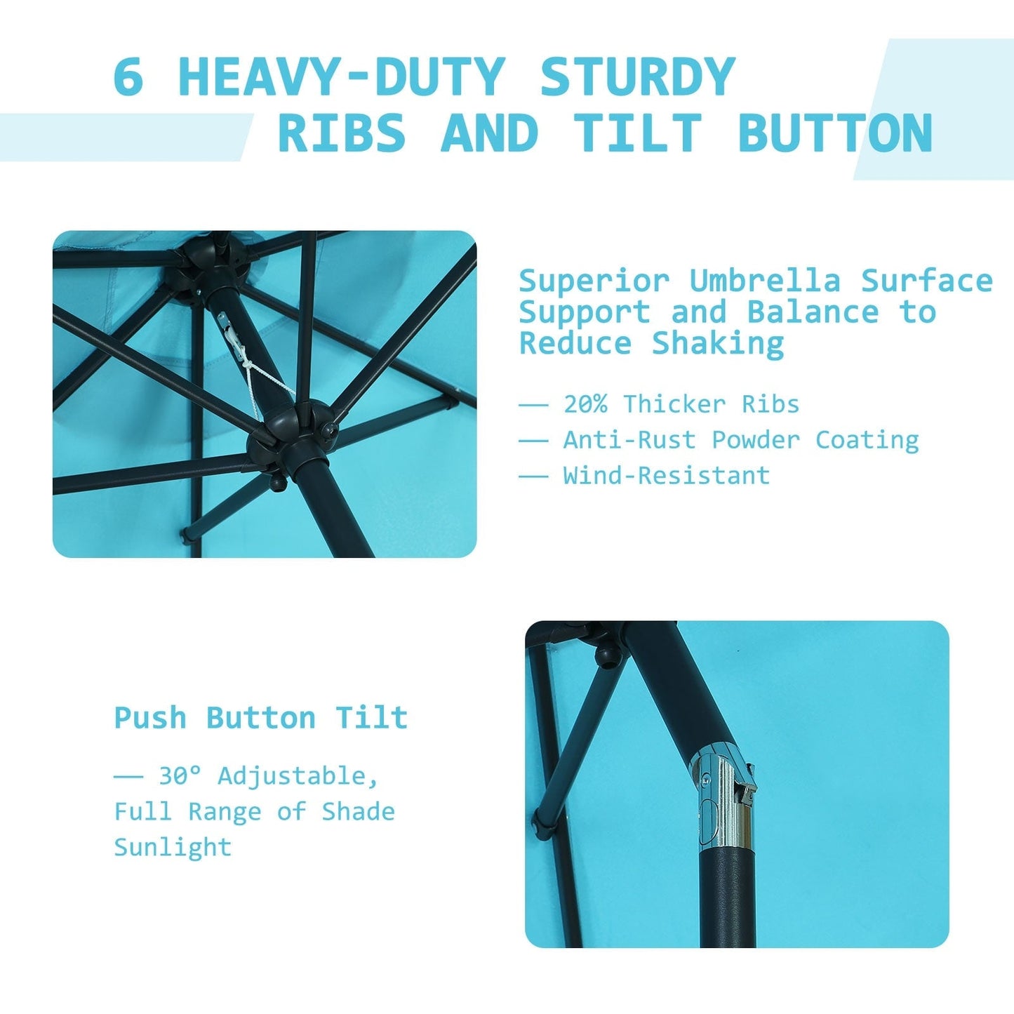 Autlaycil 7.5FT Patio Umbrella with Tilt and Crank