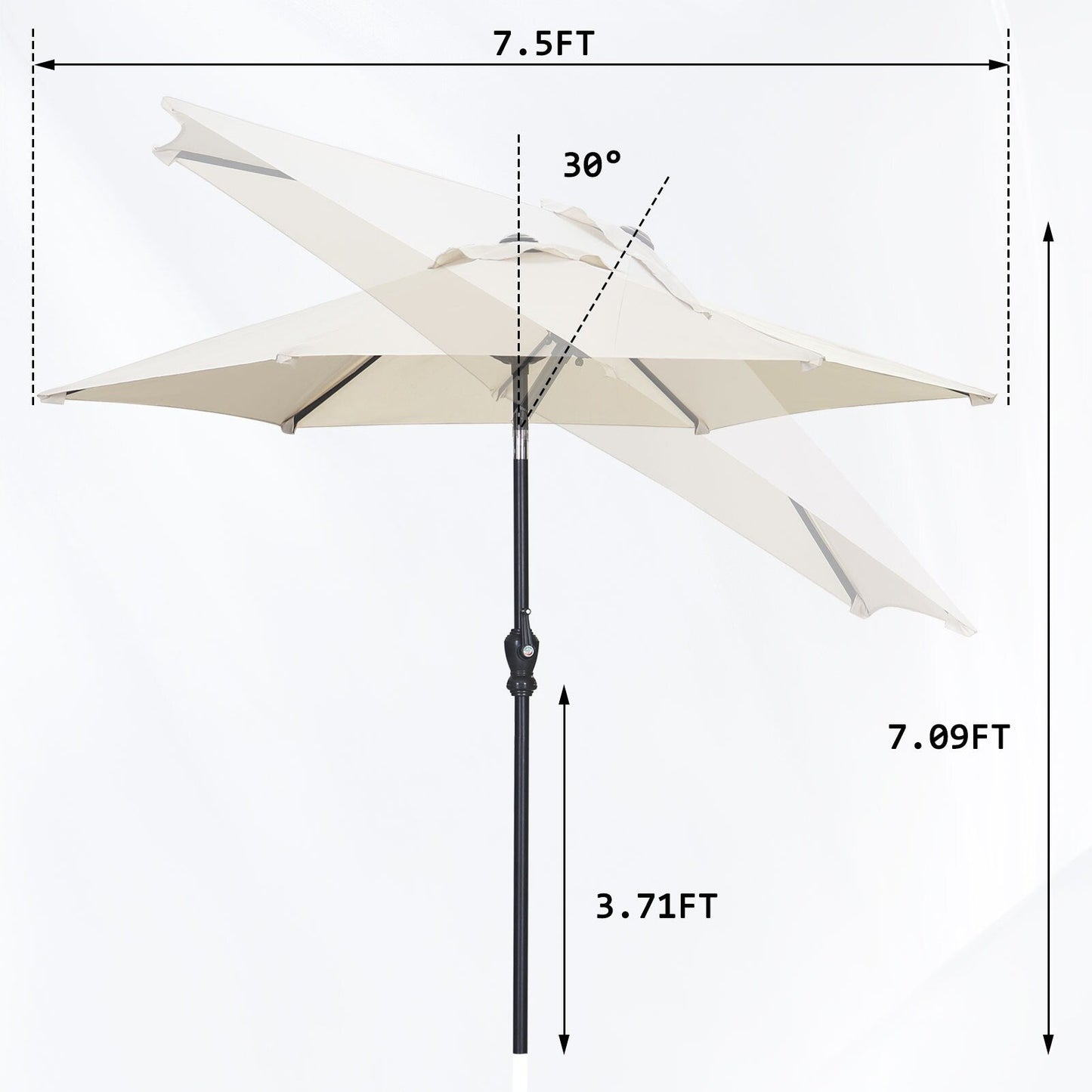 Autlaycil 7.5FT Patio Umbrella with Tilt and Crank