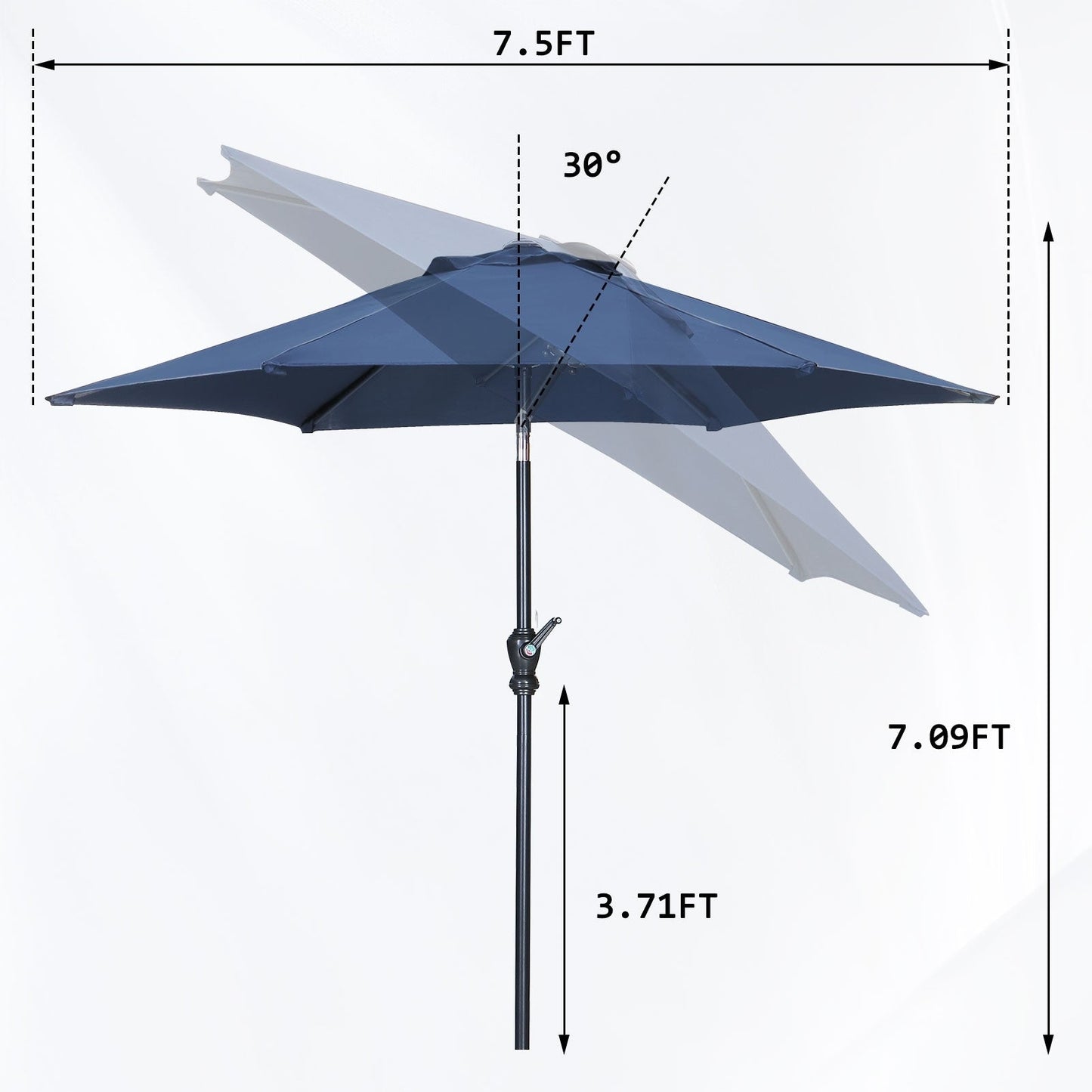Autlaycil 7.5FT Patio Umbrella with Tilt and Crank