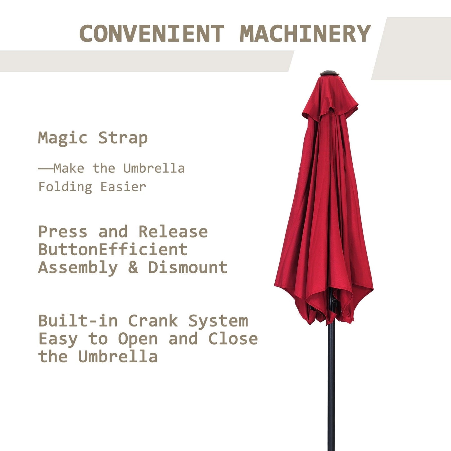 Autlaycil 7.5FT Patio Umbrella with Tilt and Crank