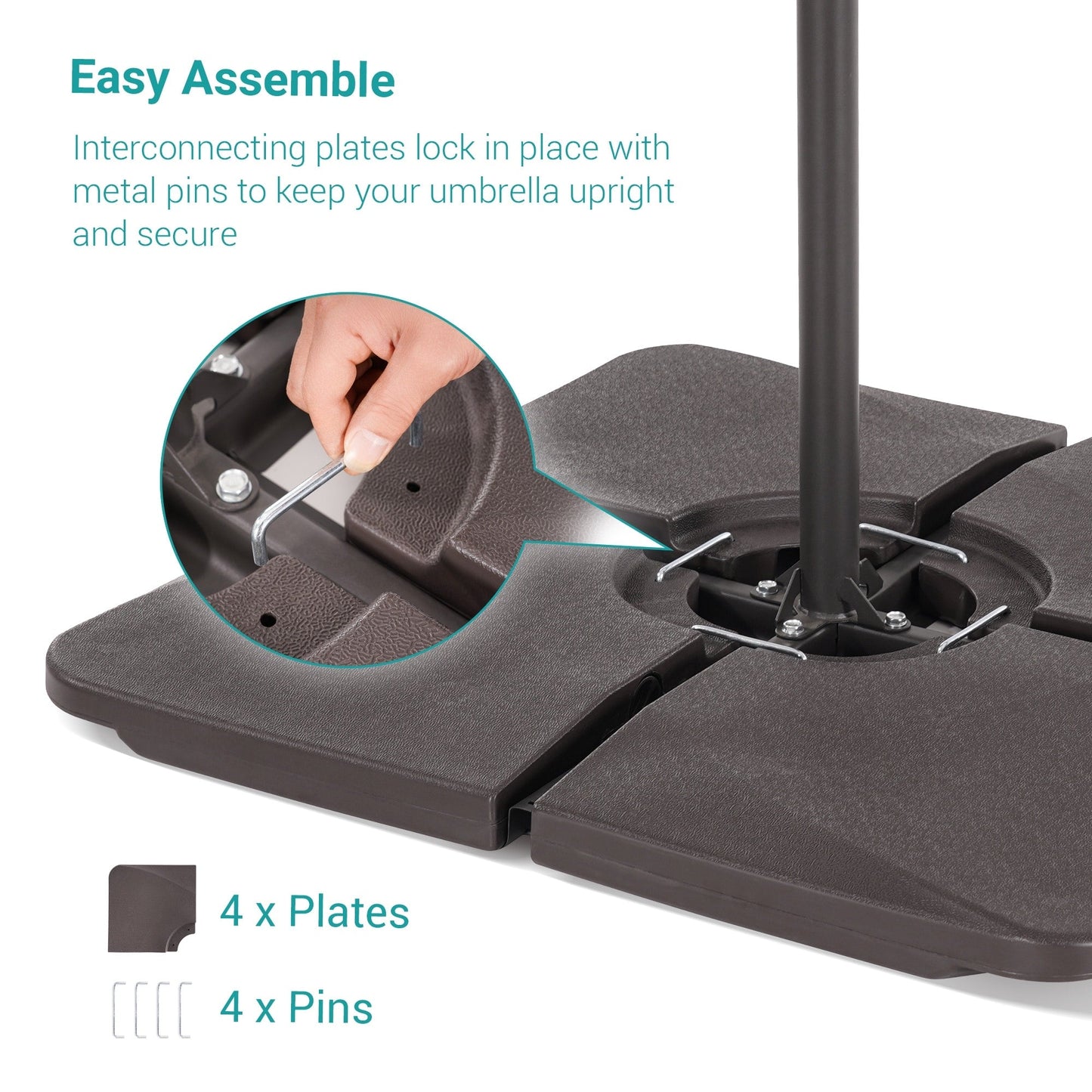 BONOSUKI 200LBs Heavy Duty Cantilever Patio Umbrella Base
