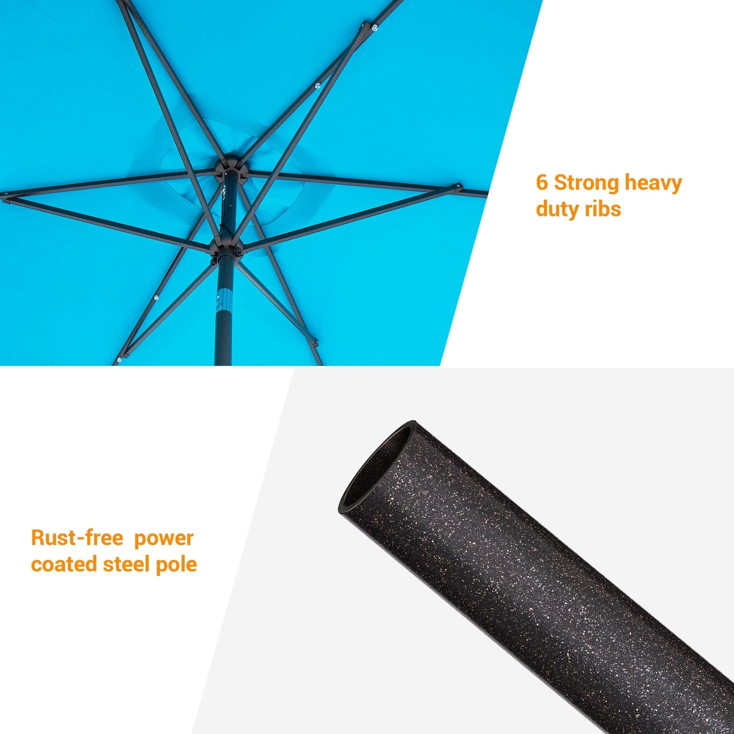 BONOSUKI LED 10 x 6.5ft Outdoor Umbrellas Patio Market Table Umbrellas