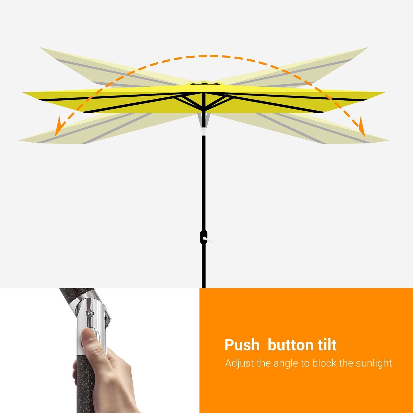 BONOSUKI LED 10 x 6.5ft Outdoor Umbrellas Patio Market Table Umbrellas