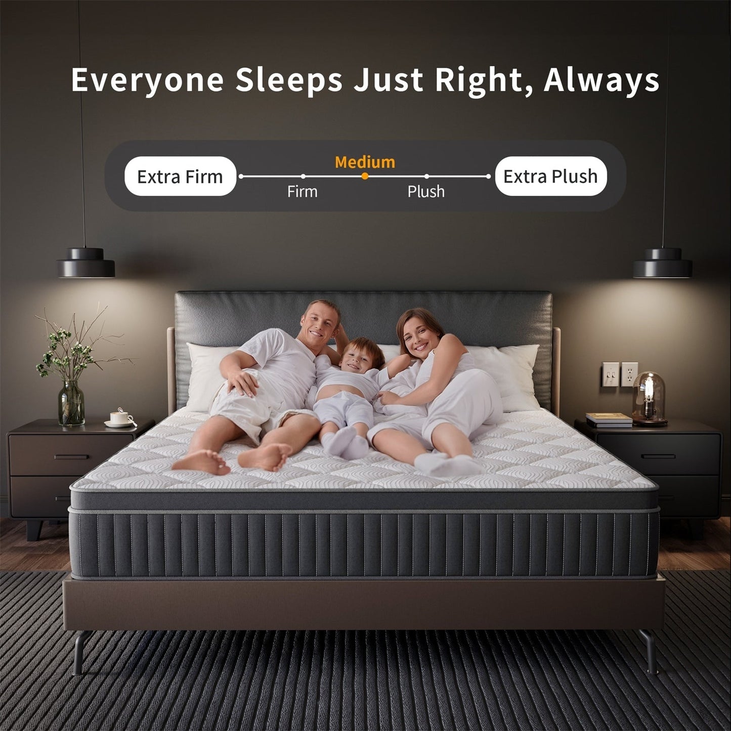 SweDrea 12in. Cooling Innerspring Hybrid Medium Firm mattress Motion Isolation with CertiPUR-US, SGS and OEKO-TEX Certified