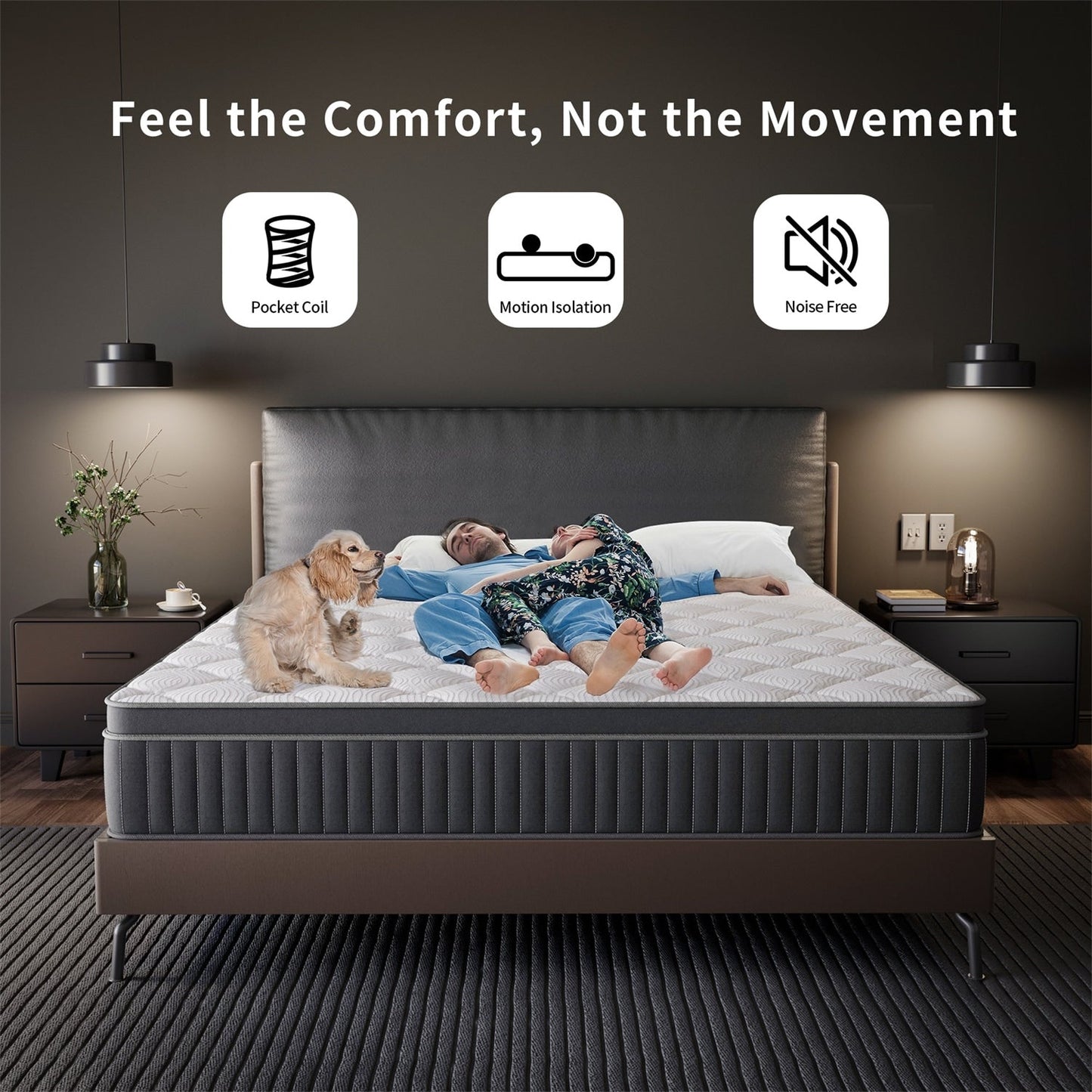 SweDrea 12in. Cooling Innerspring Hybrid Medium Firm mattress Motion Isolation with CertiPUR-US, SGS and OEKO-TEX Certified