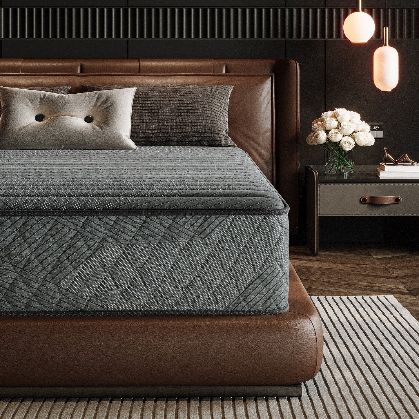 SweDrea 8/12 in. Medium Firm Gel-infused Memory Foam Hybrid Mattress Cooling and Breathable with CertiPUR-US, SGS and OEKO-TEX