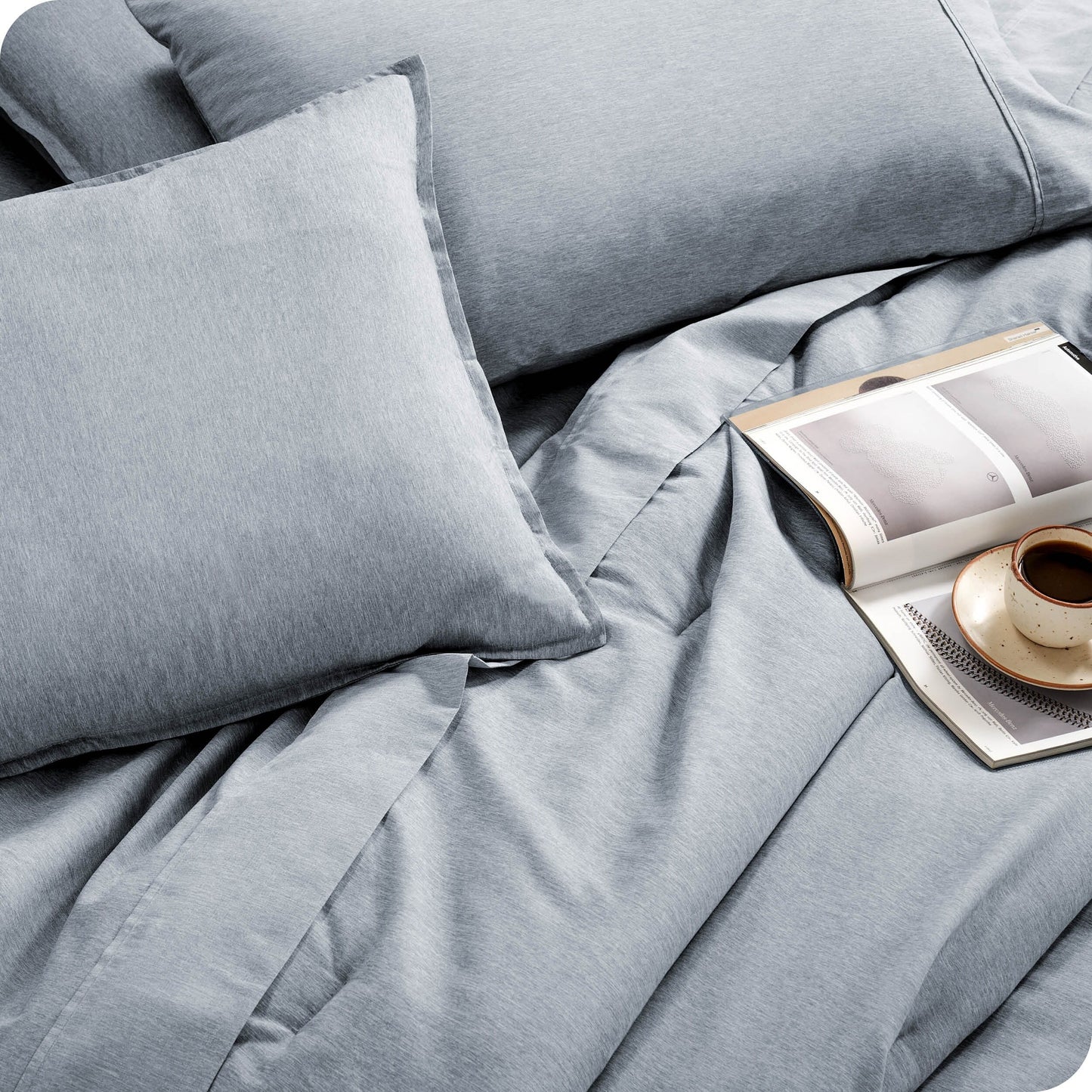 Bare Home Heathered Bed-in-a-Bag - Comforter Set & Sheet Set