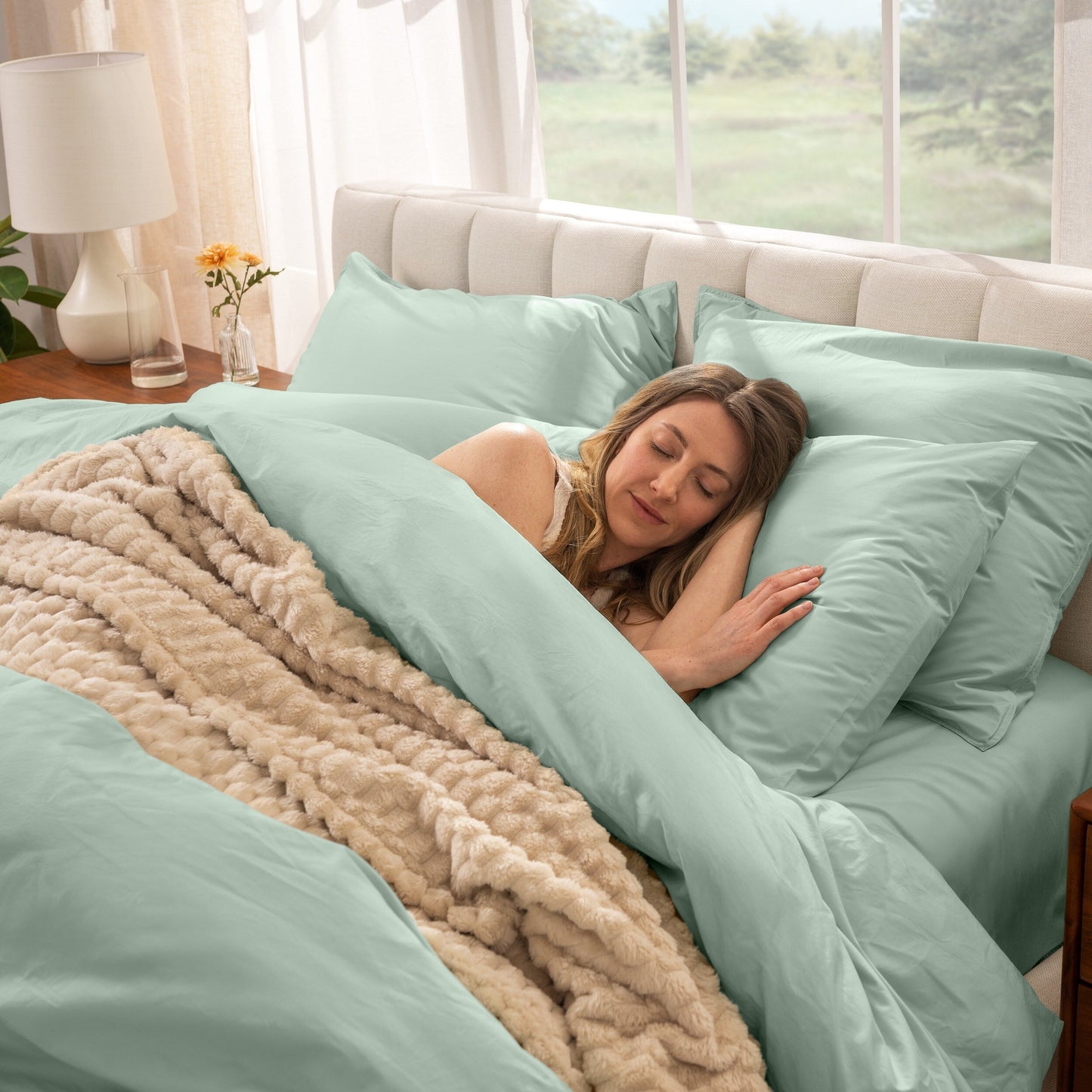 Bare Home Organic Cotton Percale Duvet Cover Set