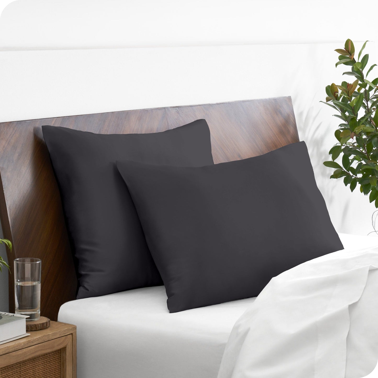 Bare Home Poly Satin Pillowcase Set for Hair and Skin (Set of 2)