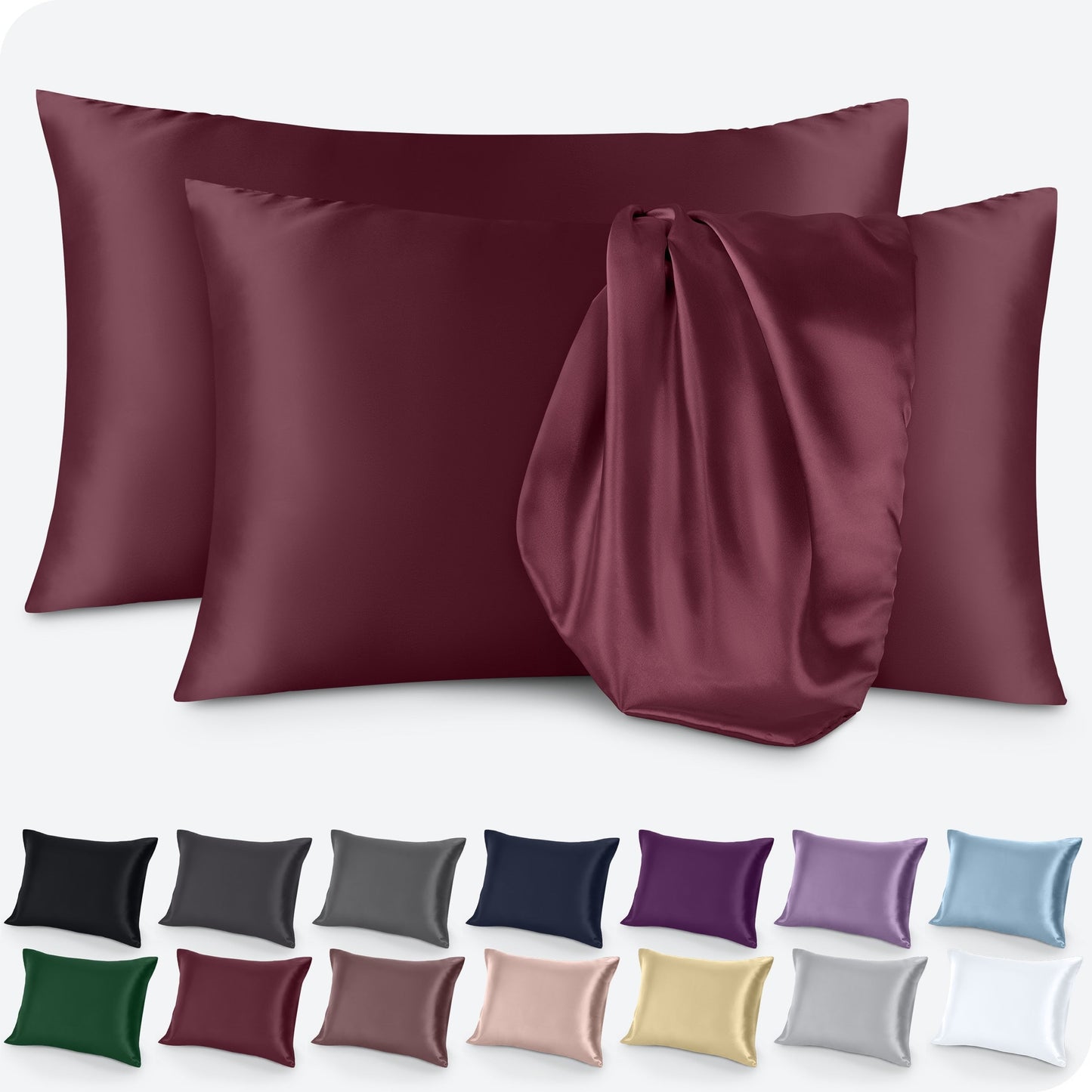 Bare Home Poly Satin Pillowcase Set for Hair and Skin (Set of 2)