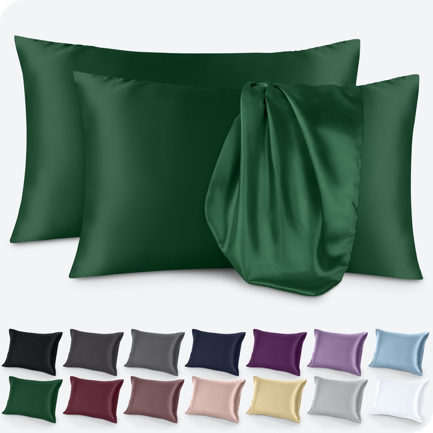 Bare Home Poly Satin Pillowcase Set for Hair and Skin (Set of 2)