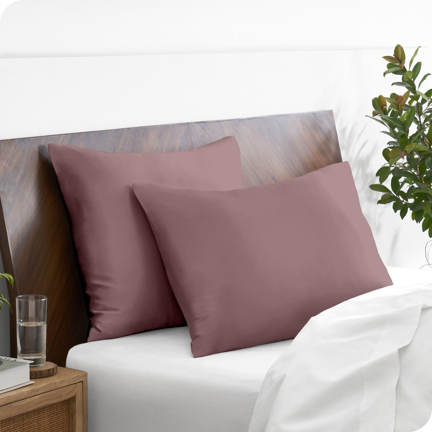 Bare Home Poly Satin Pillowcase Set for Hair and Skin (Set of 2)