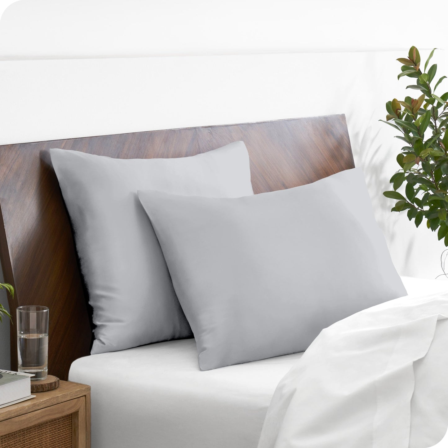 Bare Home Poly Satin Pillowcase Set for Hair and Skin (Set of 2)