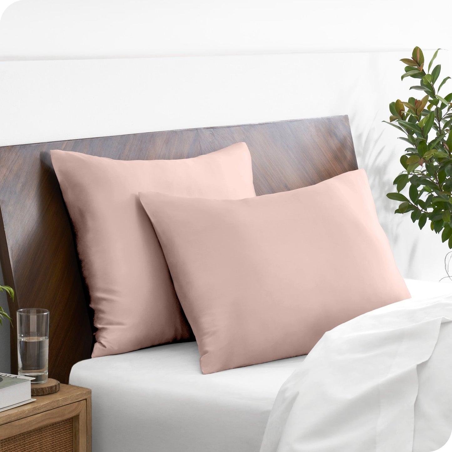 Bare Home Poly Satin Pillowcase Set for Hair and Skin (Set of 2)