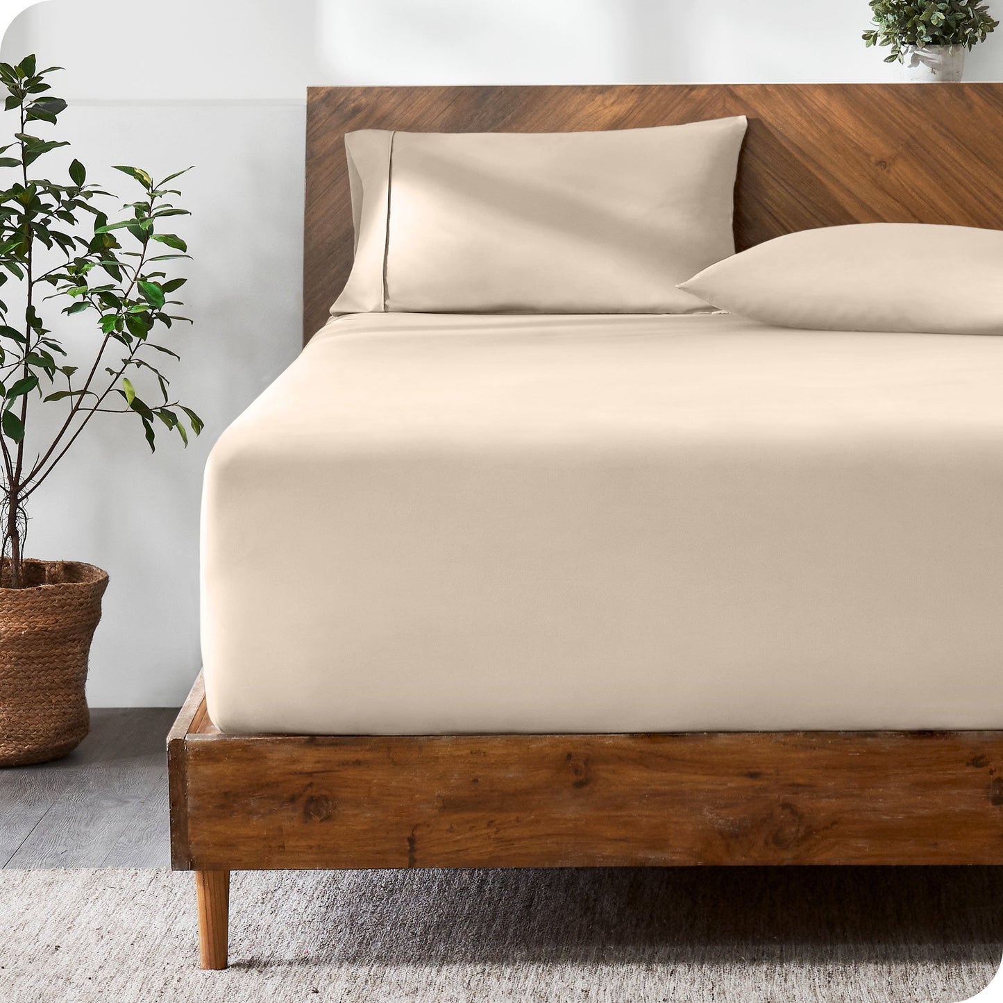Bare Home Ultra-Soft Microfiber 22 Inch Extra Deep Pocket Fitted Sheet