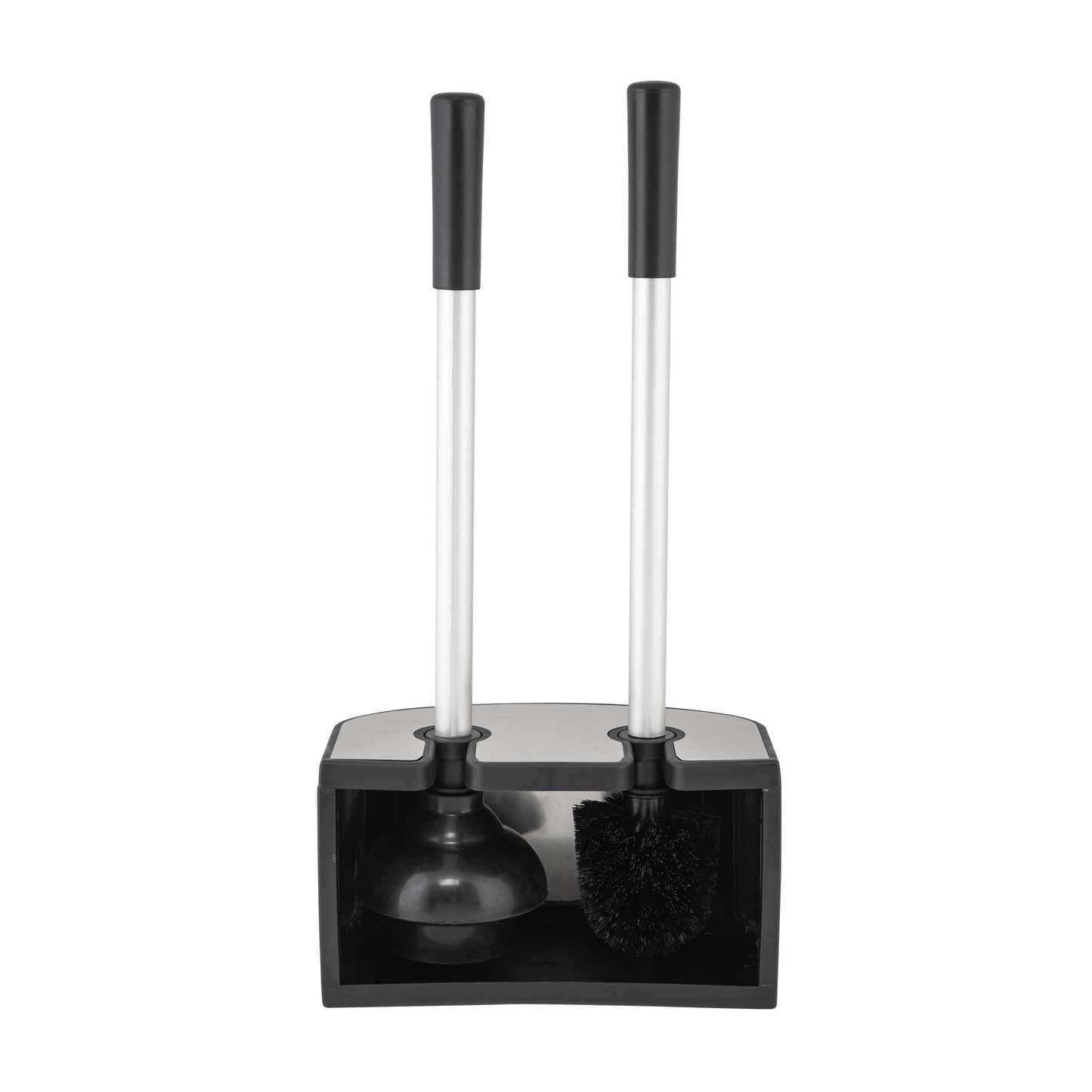 Bath Bliss 2-in-1 Toilet Brush and Plunger Set in Stainless Steel - 8.66 x 5.12 x 18.9