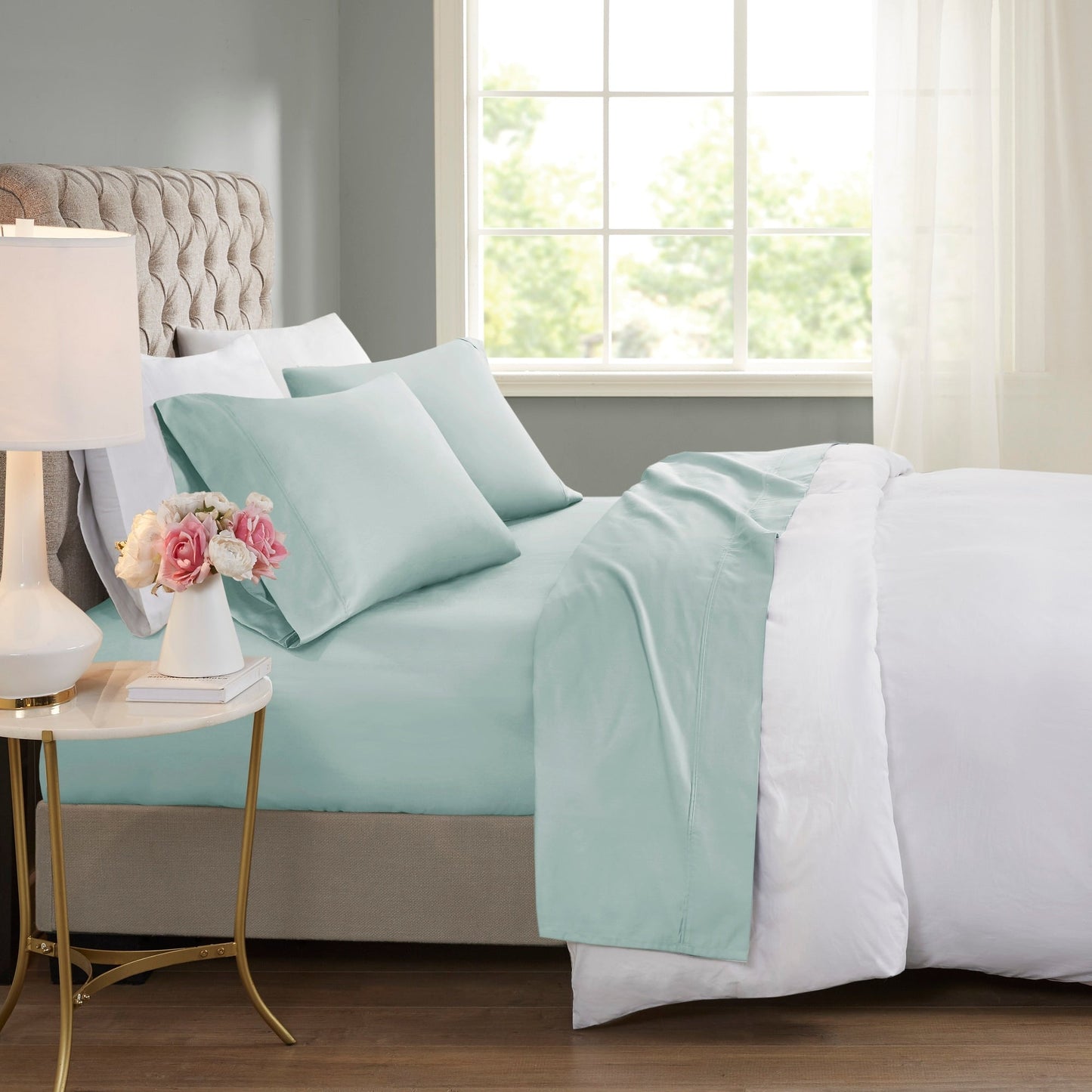 Beautyrest 600 Thread Count Cooling Cotton Blend 4 PC Sheet Set
